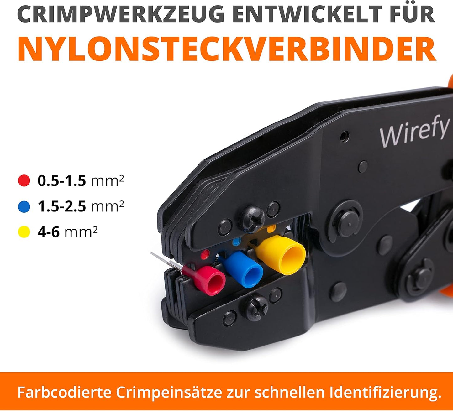 Crimpzange ‎Wirefy-CRMP-01, Crimpwerkzeug für isolierte Kabelschuhe