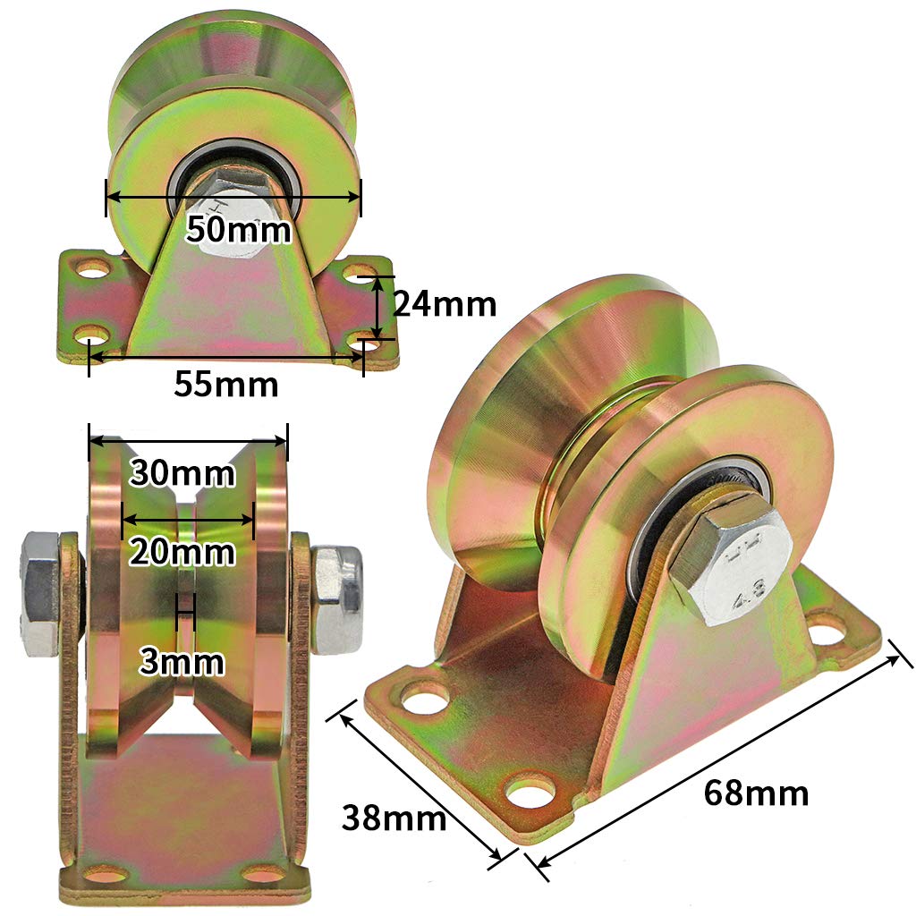 Laufrollen-Set für Schiebetore (4 Stück, 50 mm), 4 Pcs