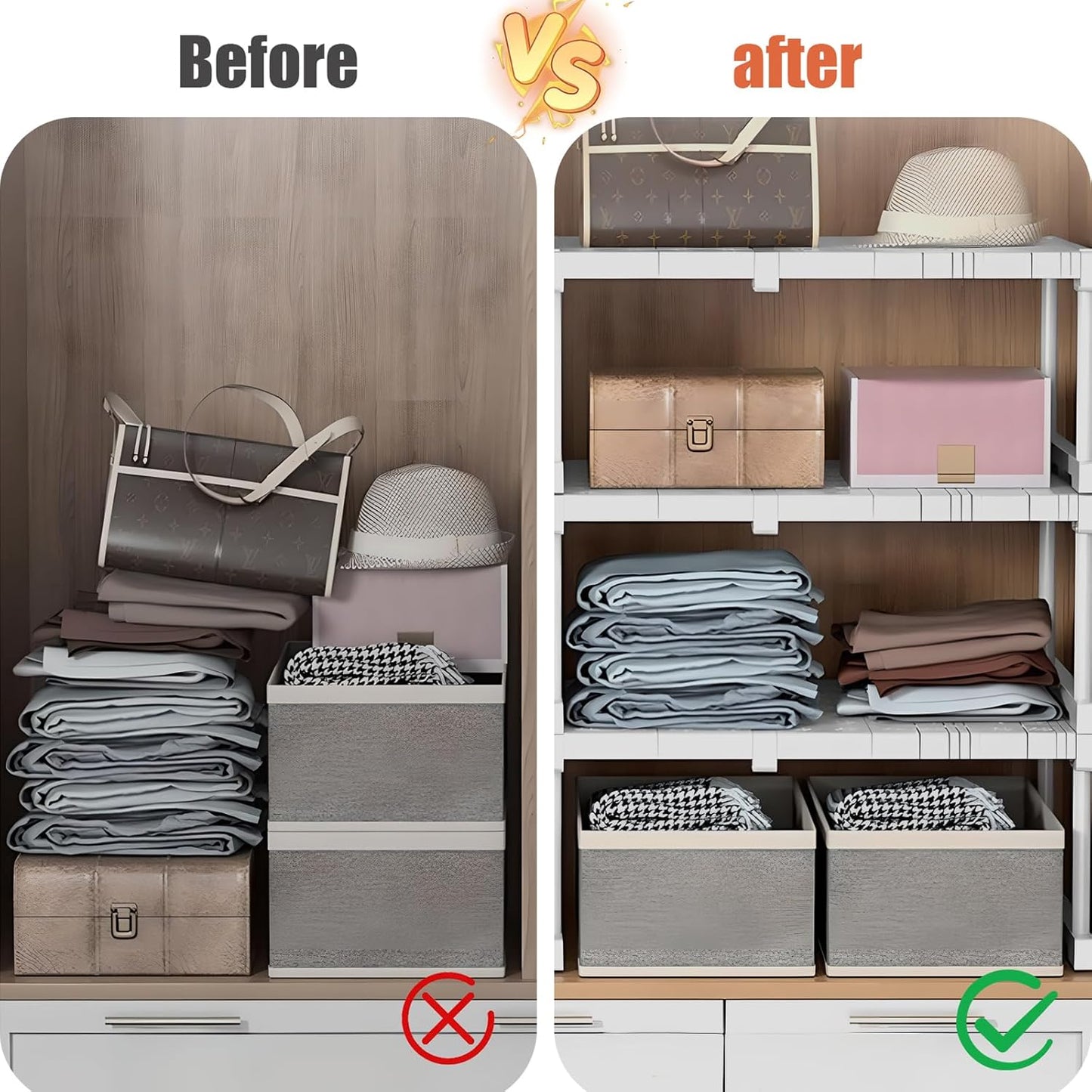 Stapelbarer Schrank-Organizer, Höhe 32cm