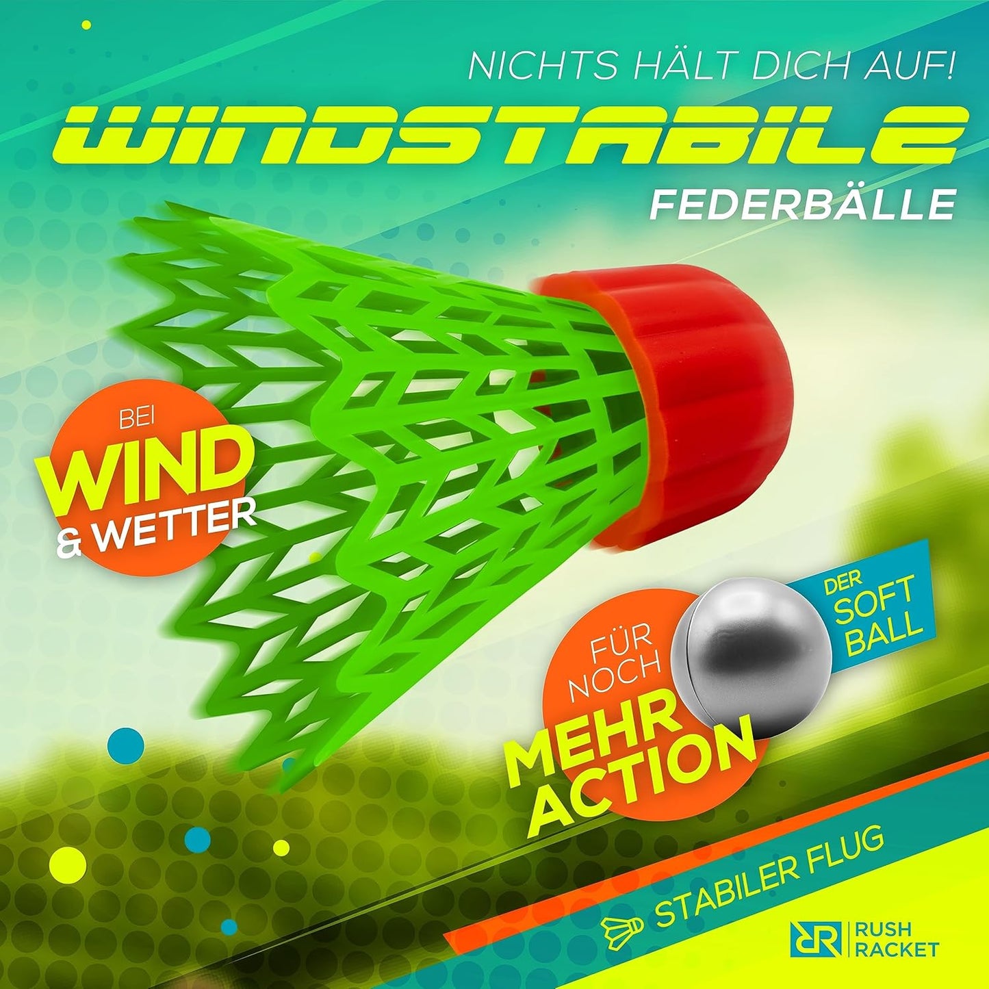 RS3 Speed Badminton Set mit Feldmarkierungen, 4. Rot