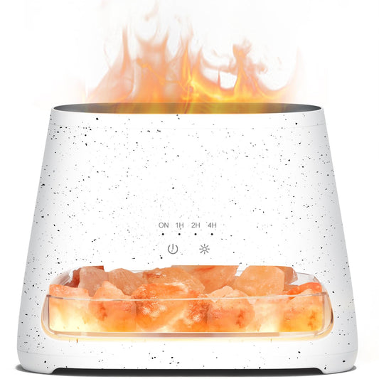 2-in-1 Aroma Diffuser mit Flammeneffekt und Luftbefeuchter, Grauweiss