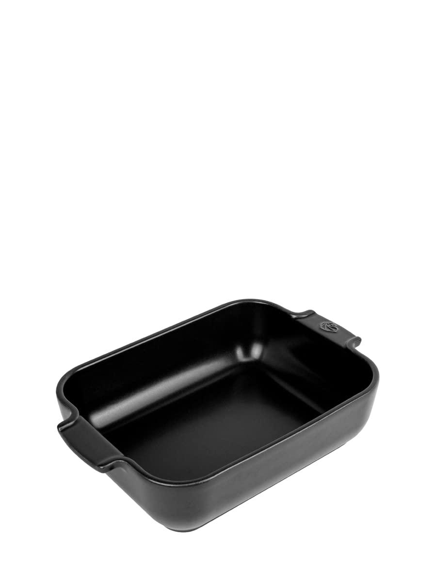 Rechteckige Keramik-Auflaufform, 25 cm Satin-Schwarz