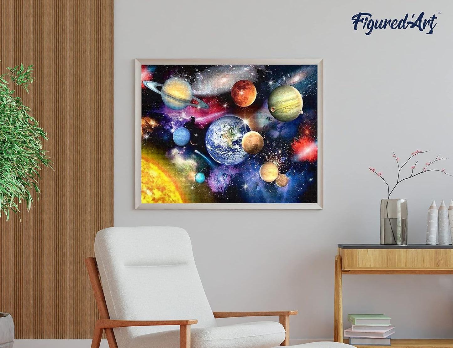 Diamond Painting, 40 x 50 cm, Planeten im Himmel 40x50cm (Ohne Rahmen)