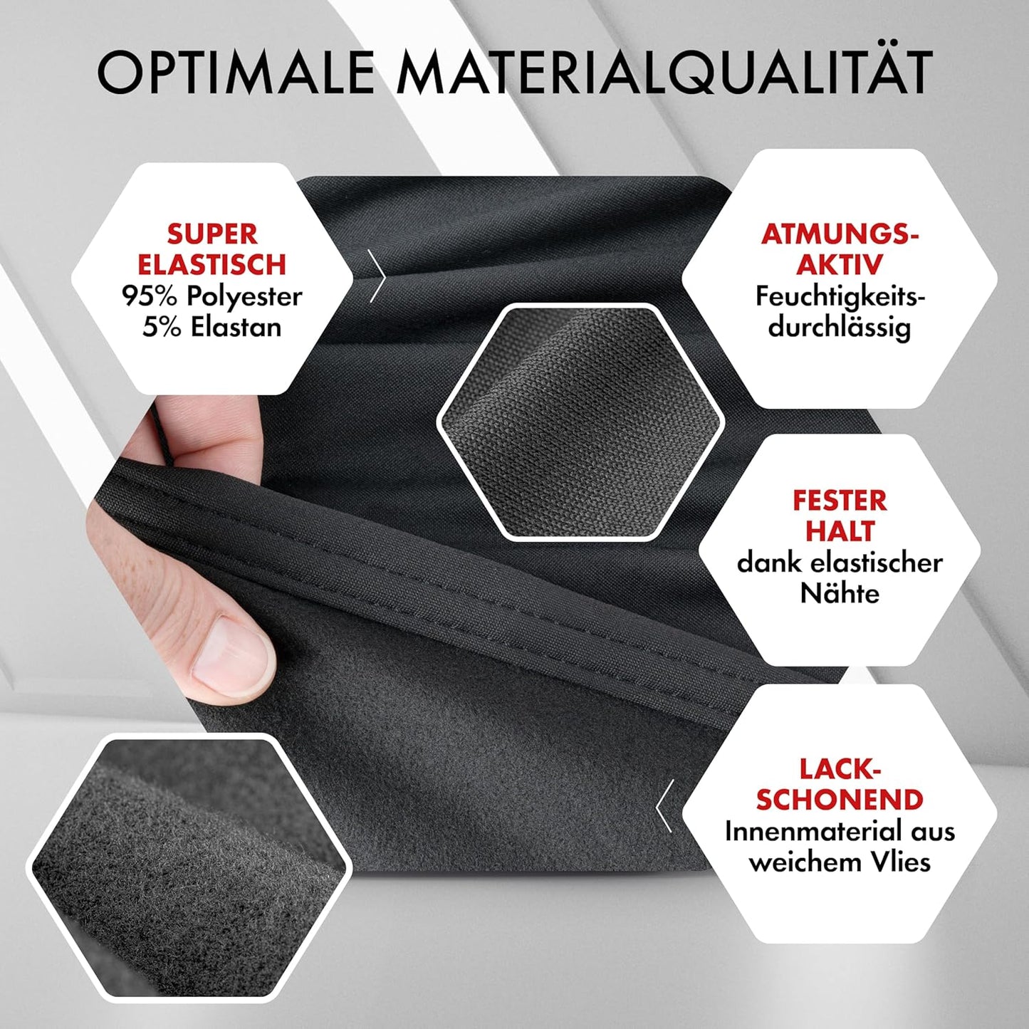 Autoabdeckung Indoor Stretch Plus, Kombi, Grösse 4, Rot Grösse 4: Kombi 380 - max. 439 cm Länge