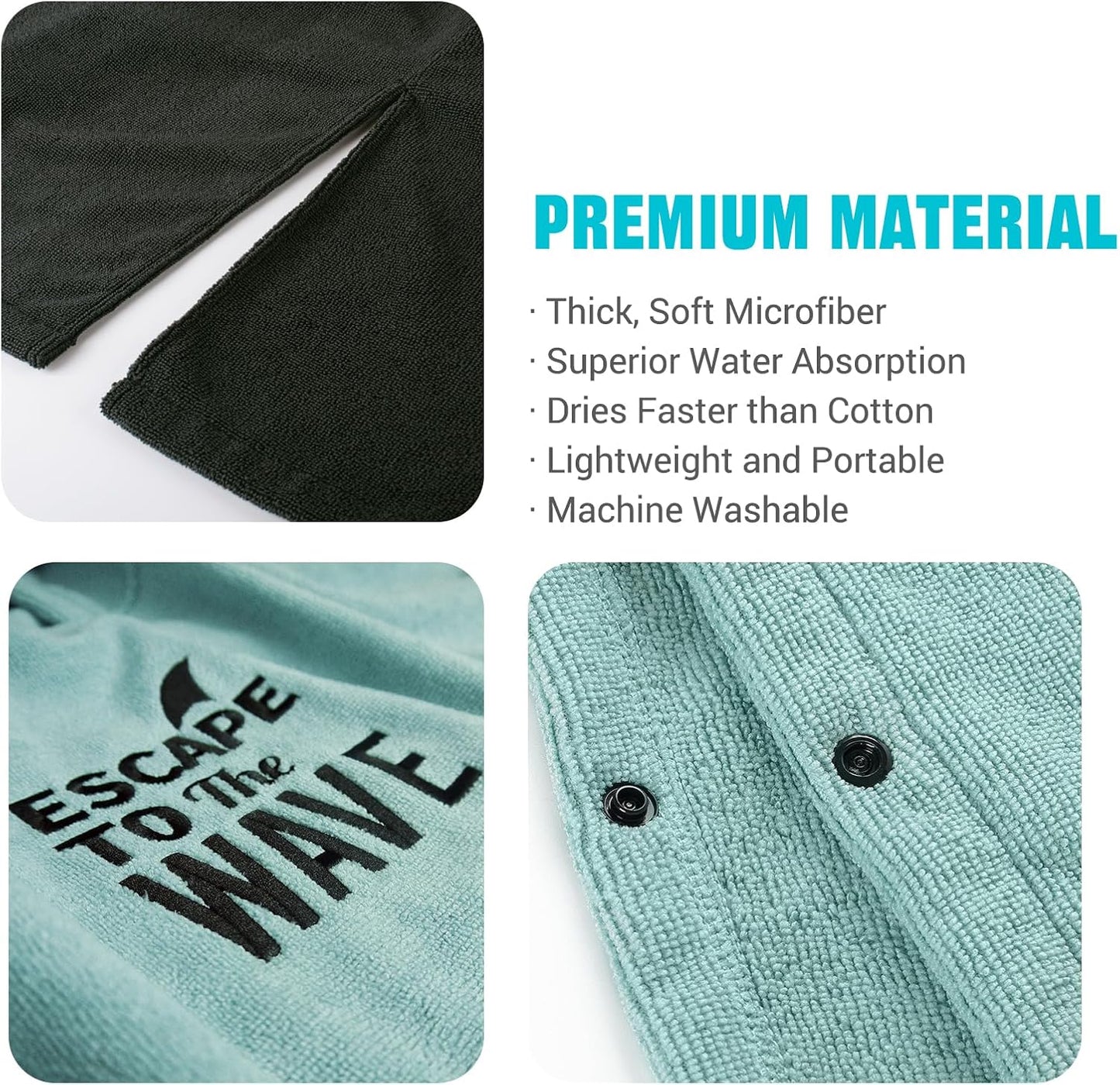 Badeponcho mit Kapuze, Petrol