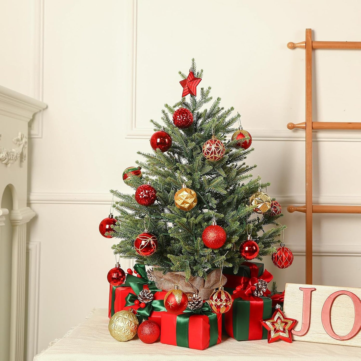 Beleuchteter Mini-Weihnachtsbaum mit LED-Lichtmodi, 18 cm