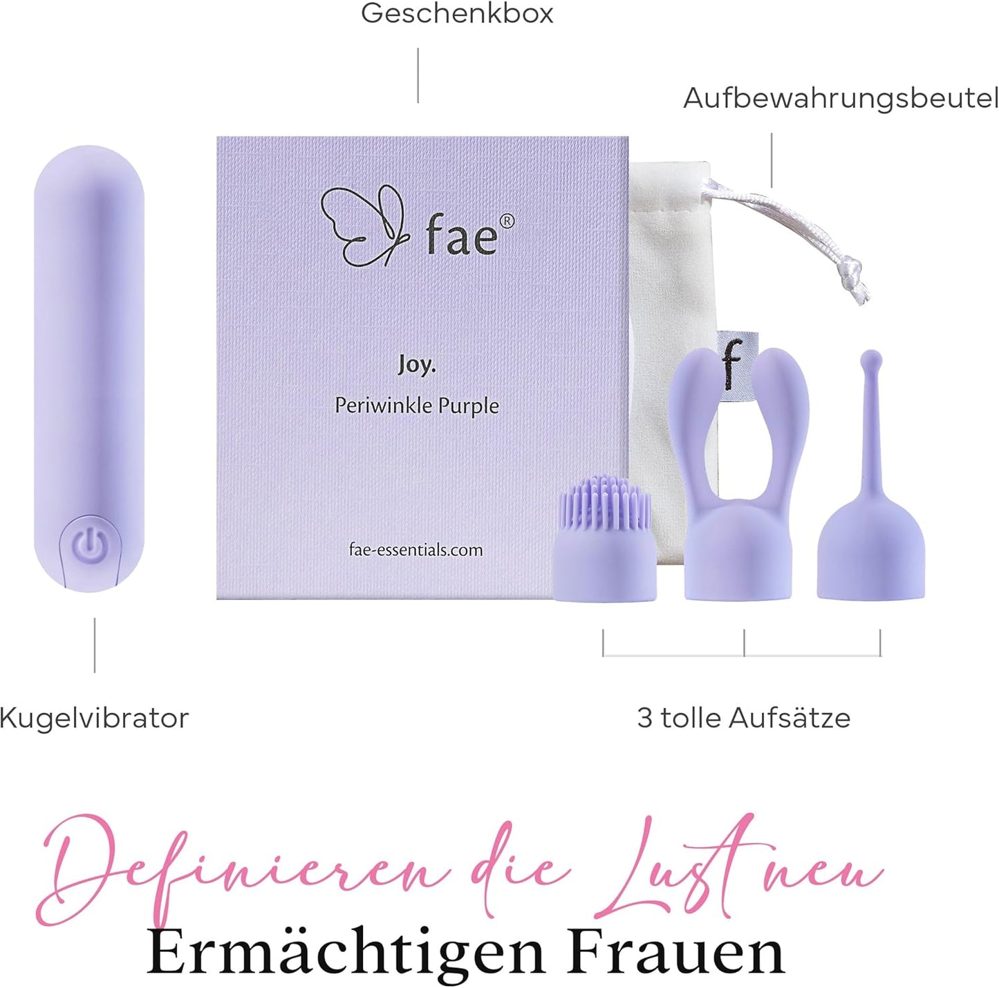 Periwinkle Purple Mini Vibrator-Set, Periwinkle Purple