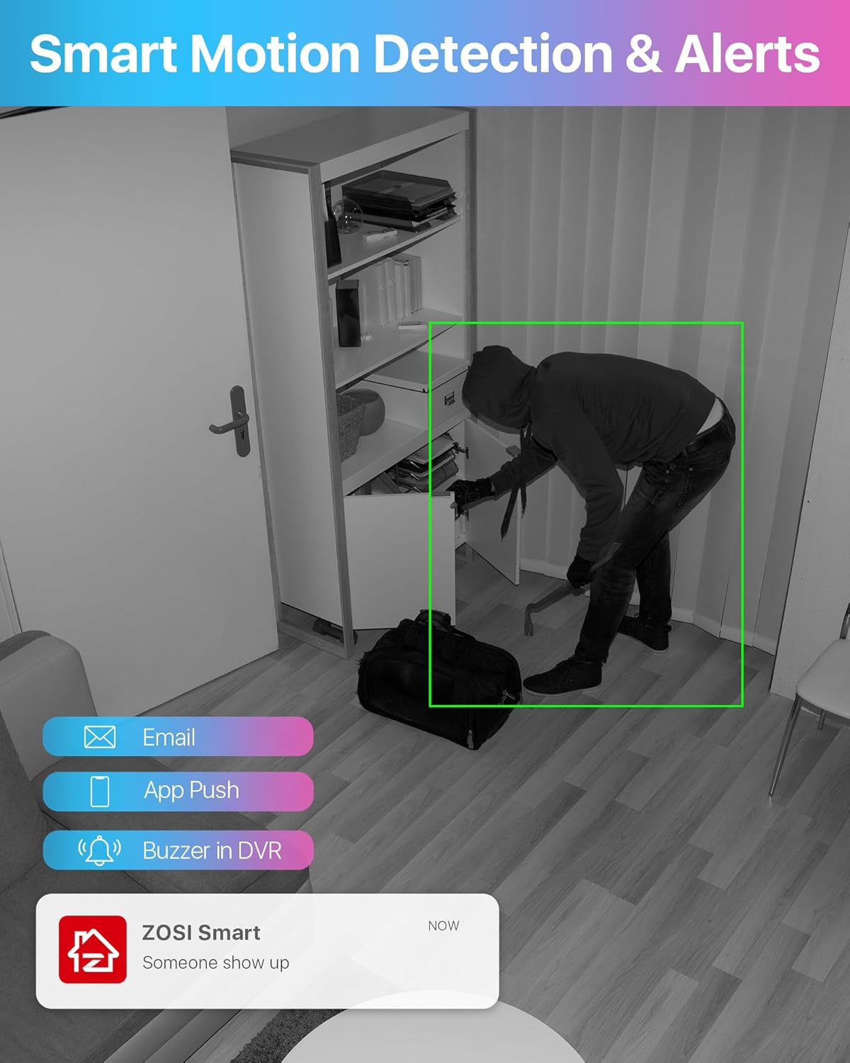 Full HD 1080P Überwachungskamera-Set mit 8CH DVR, 2MP 4 Kamera Weiß