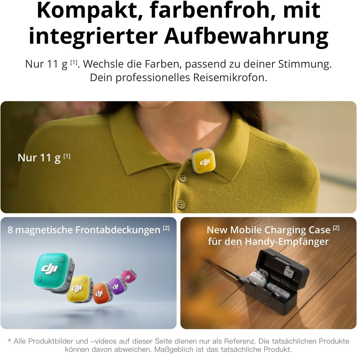 Mic Mini 2 Lavalier-Mikrofon-Set mit Ladeschale, Standard Creator DJI Mic Mini 2 (2 TX + 1 Standard RX + Ladeschale)