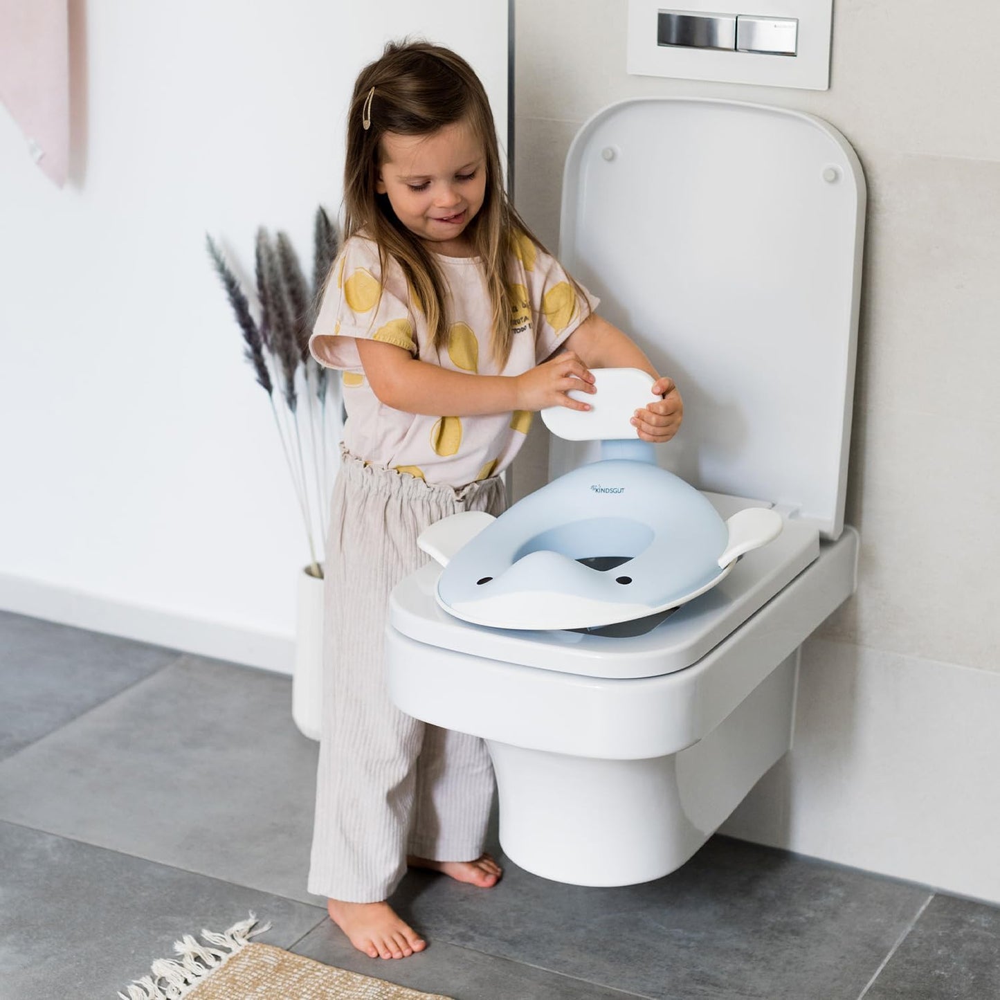 Toilettenaufsatz für Kinder im Wal-Design, Hellblau