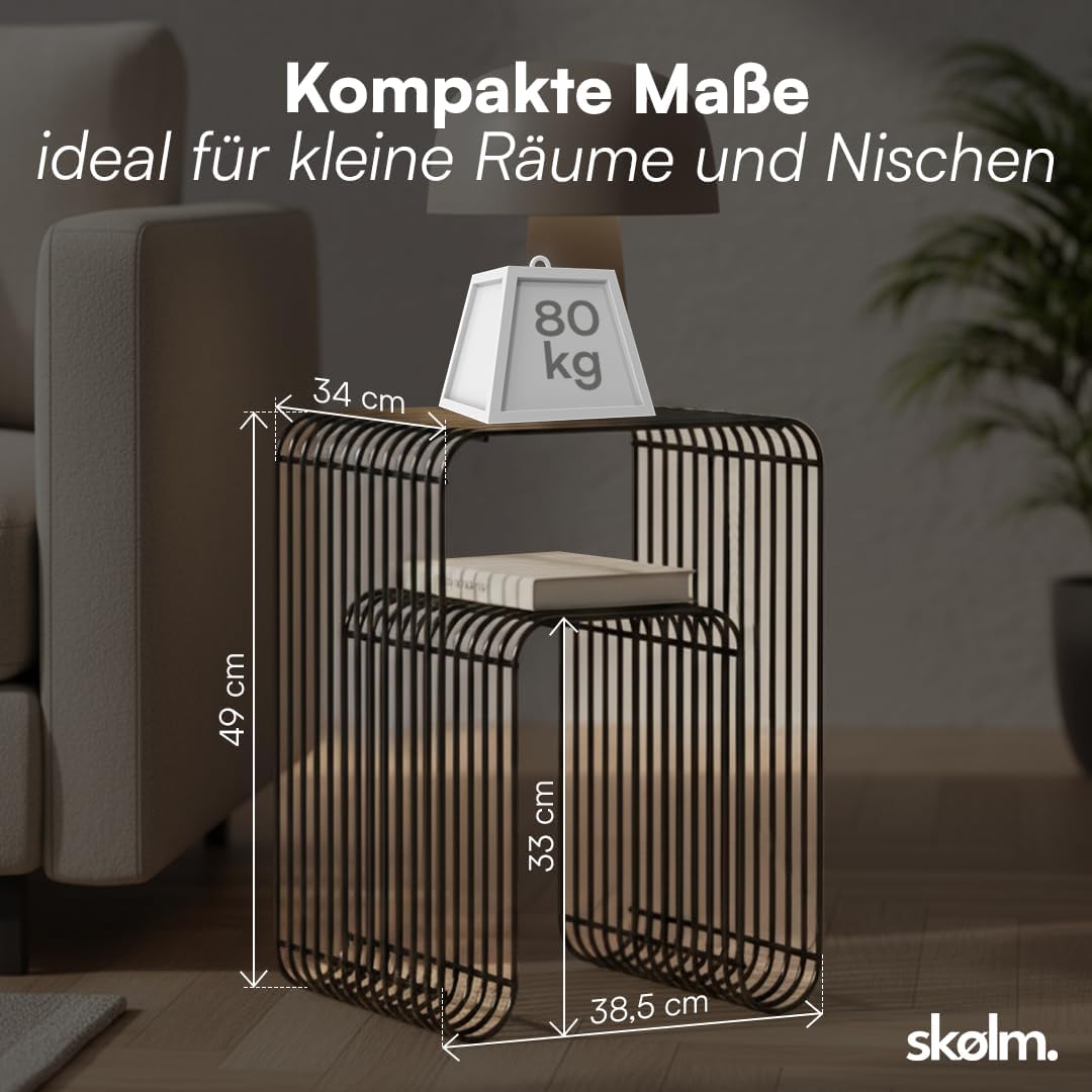 Vali Beistelltisch aus Metall, Schwarz