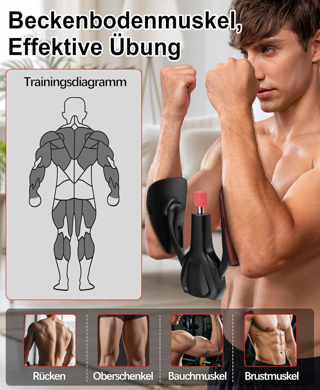 Oberschenkel- und Beckenbodentrainer, Schwarz