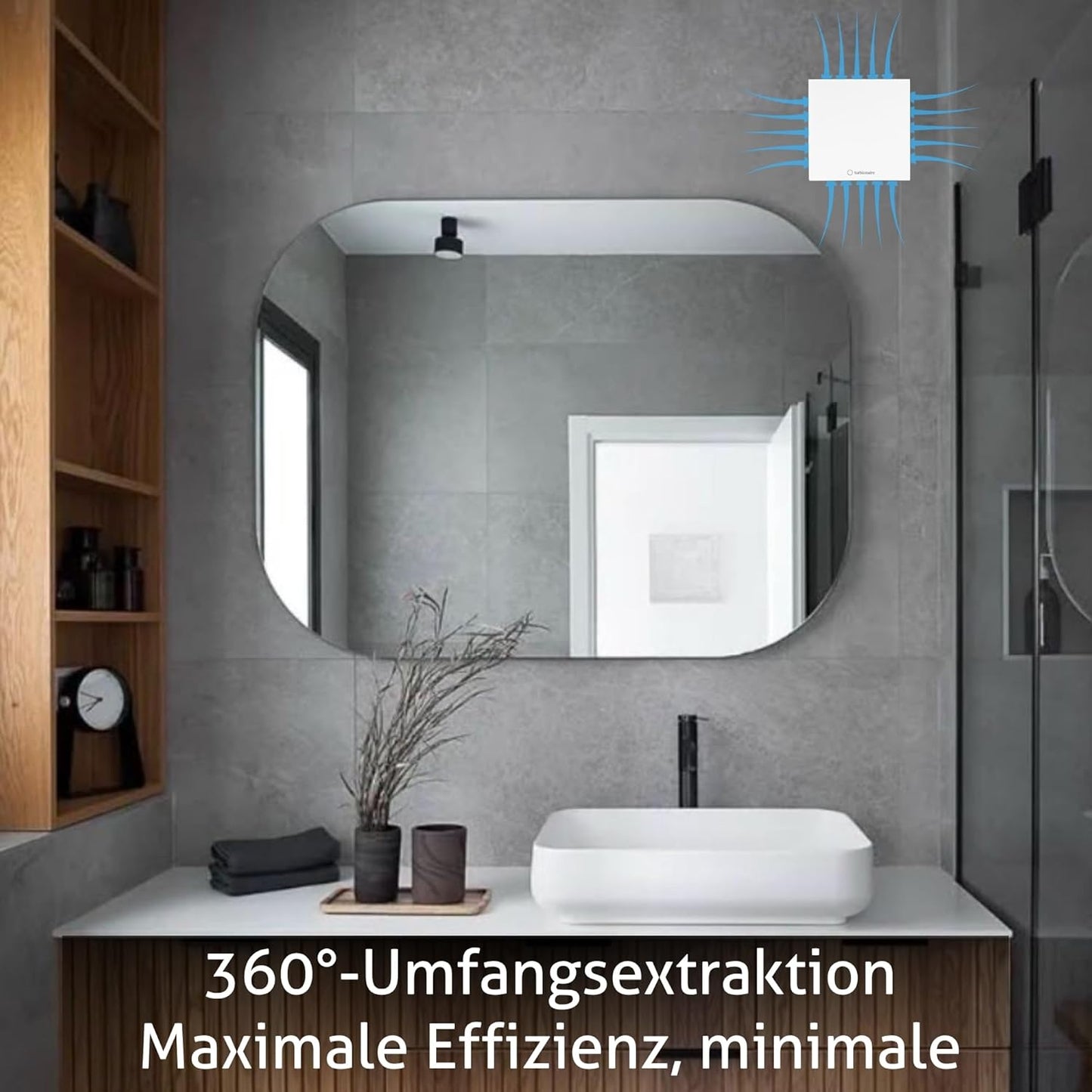 Arte 100 TW Badlüfter mit Timer & Rücklaufsperre, 100 mm Mattweißer Timer