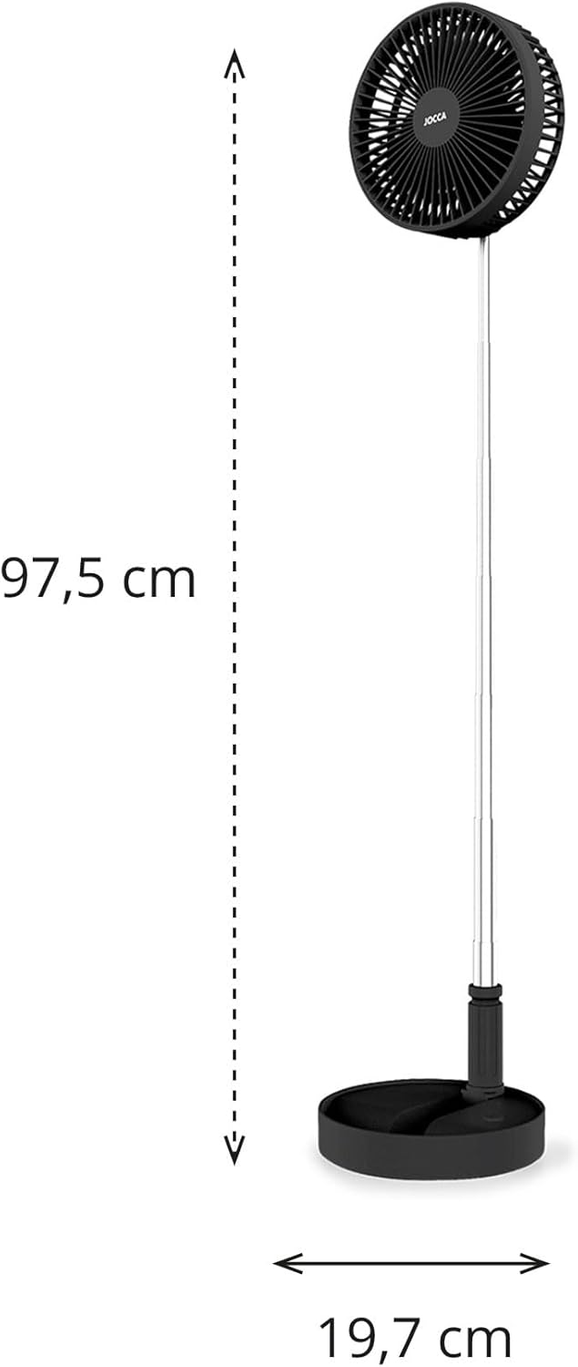 Faltbarer Standventilator mit Fernbedienung, höhenverstellbar, Weiss mit Fernbedienung