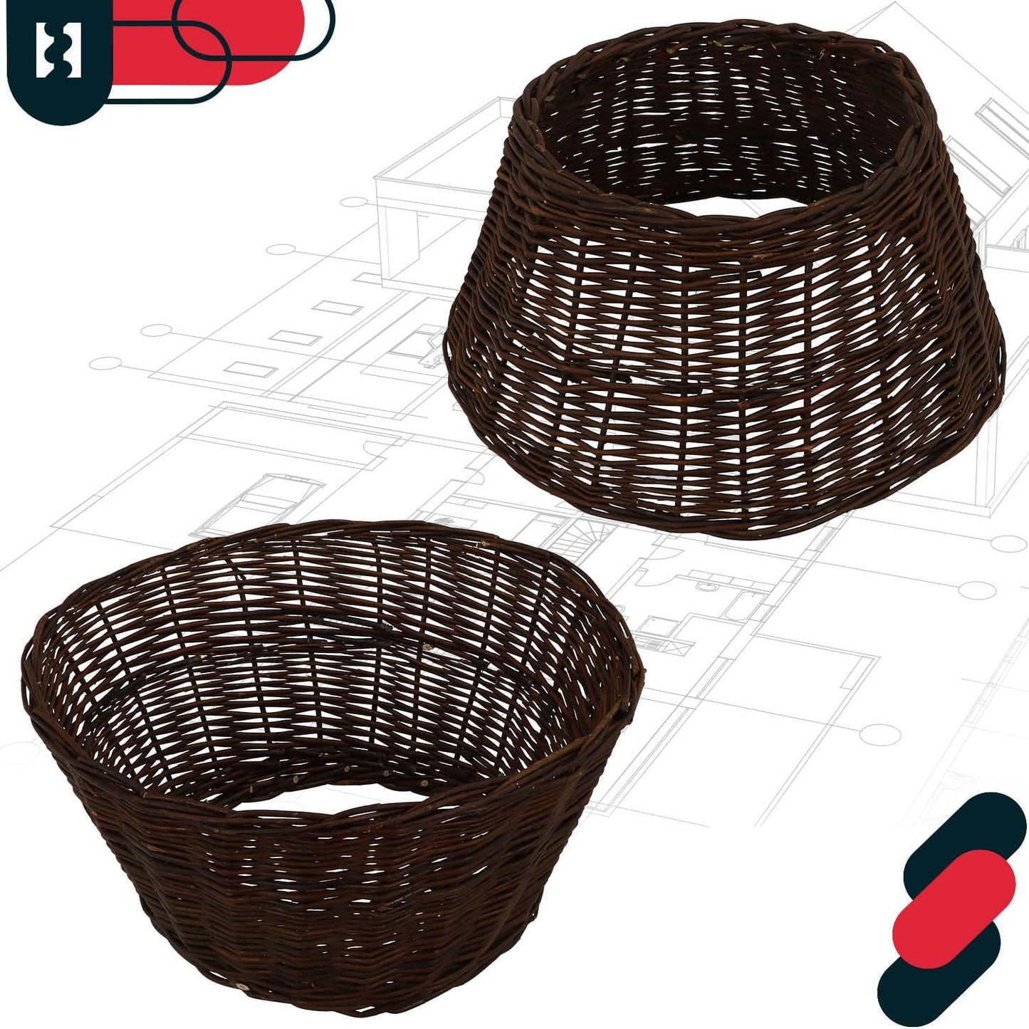 Weihnachtsbaumständer aus Weide, Dunkel Braun|Ø 45 cm