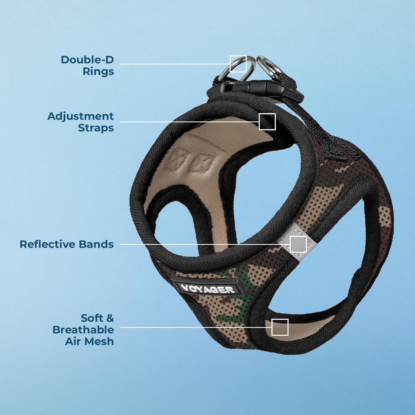 Step-In Hundegeschirr Air Mesh, XS (Chest: 13 - 14.5 Army Base