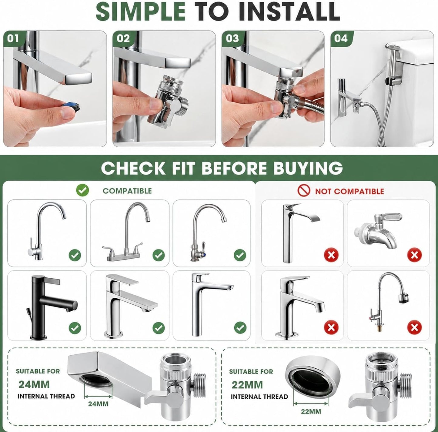 Bidet Handbrause mit einstellbarem Wasserdruck