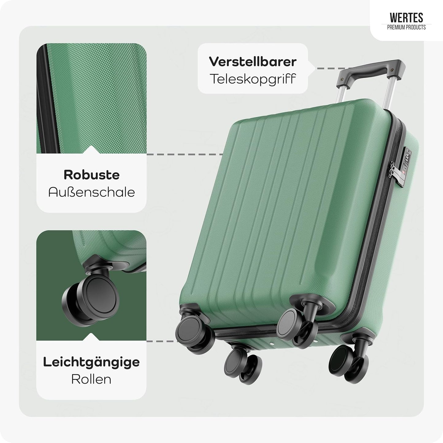 Handgepäck Trolley, Handgepäck - 55x40x20cm Waldgrün