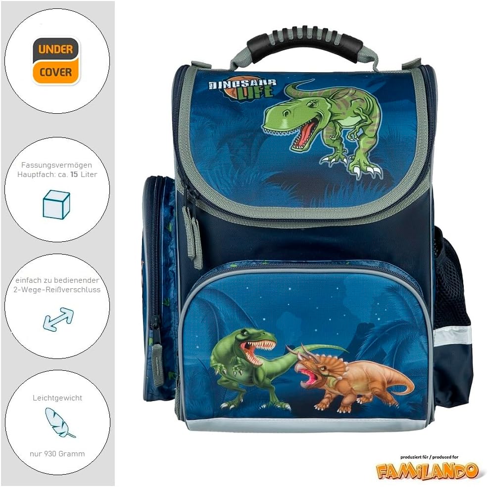 Ergonomischer Schulranzen-Komplettset Dino-Welt mit Schultüte, Komplett Set mit Schultüte