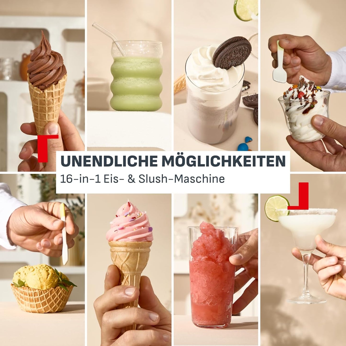 Slush- und Softeismaschine IG8024E0, Instant Softeis- & Slushmaschine inkl. 2 Eisbehälter