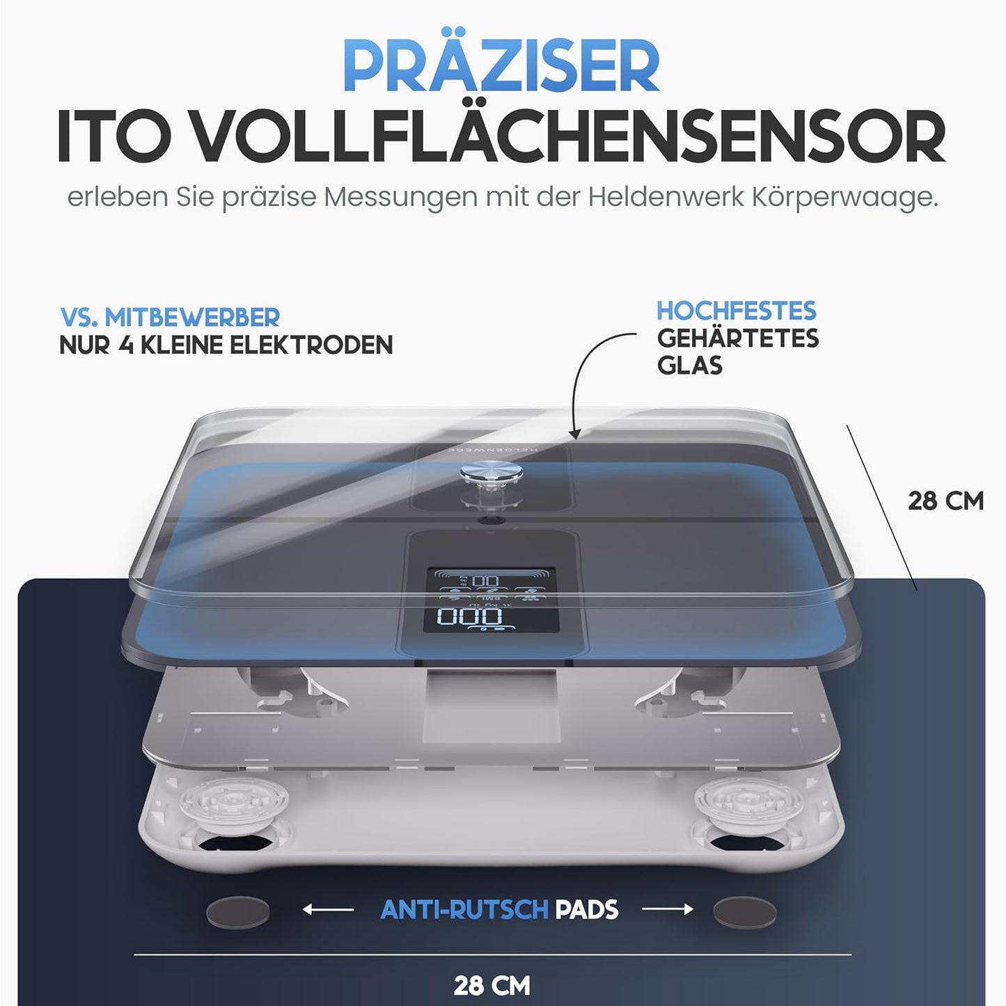 Körperanalysewaage, Dunkelblau (Design Elegance)