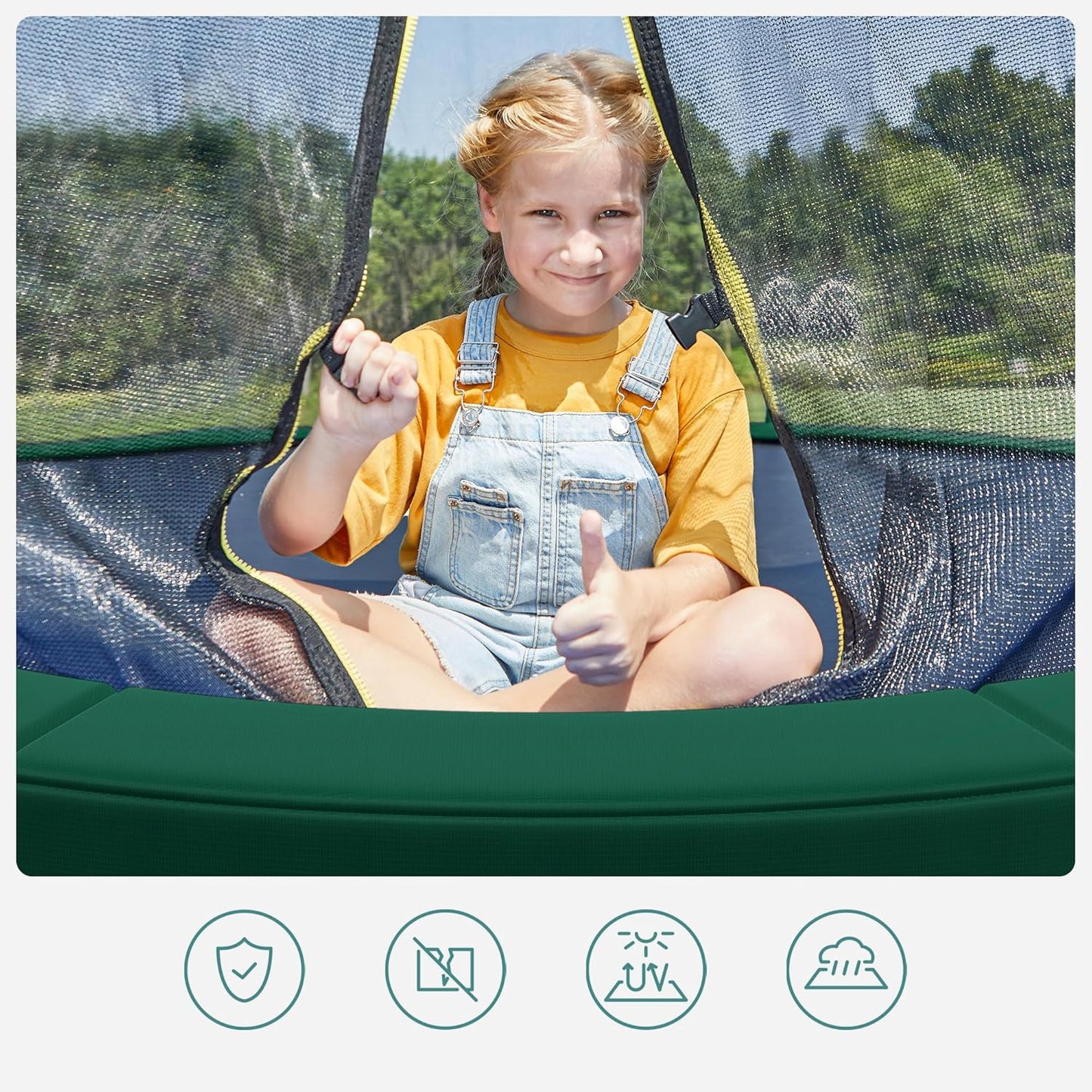 Trampolin-Randabdeckung, 244 cm, 244 cm Grün