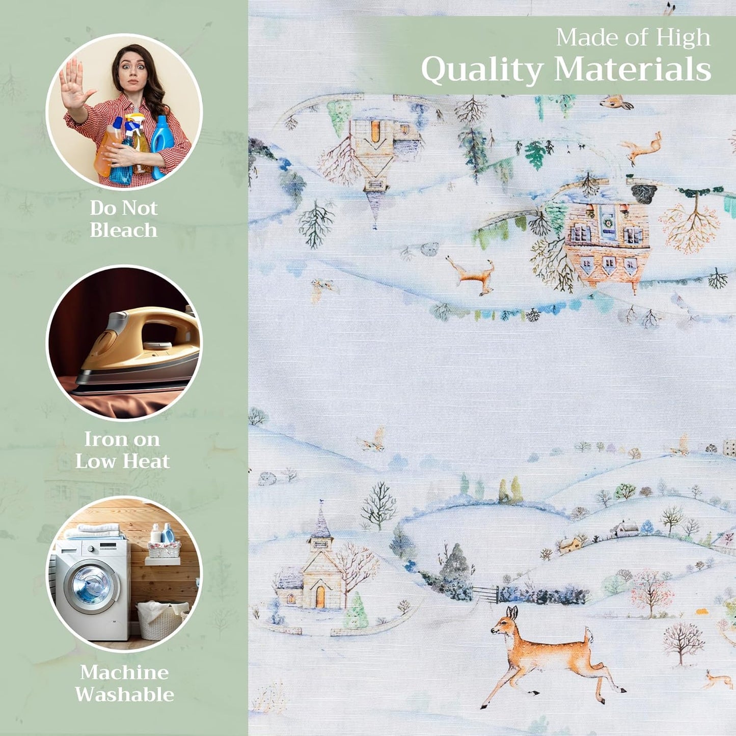 Stoffservietten-Set aus Baumwolle, 28 - Snowy World
