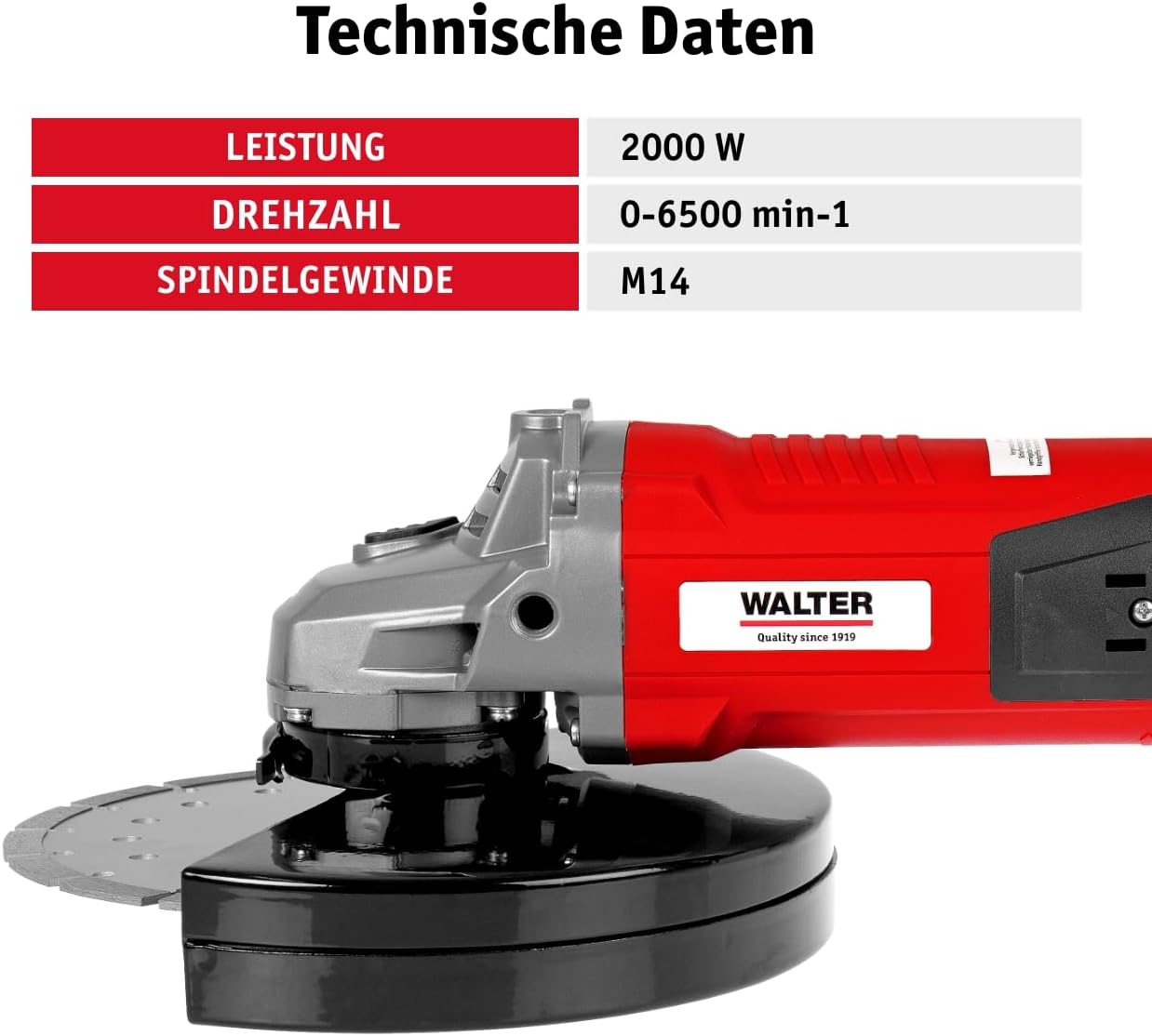 Winkelschleifer 630993, 230mm Scheiben, 6.500 U/min, 2000 W