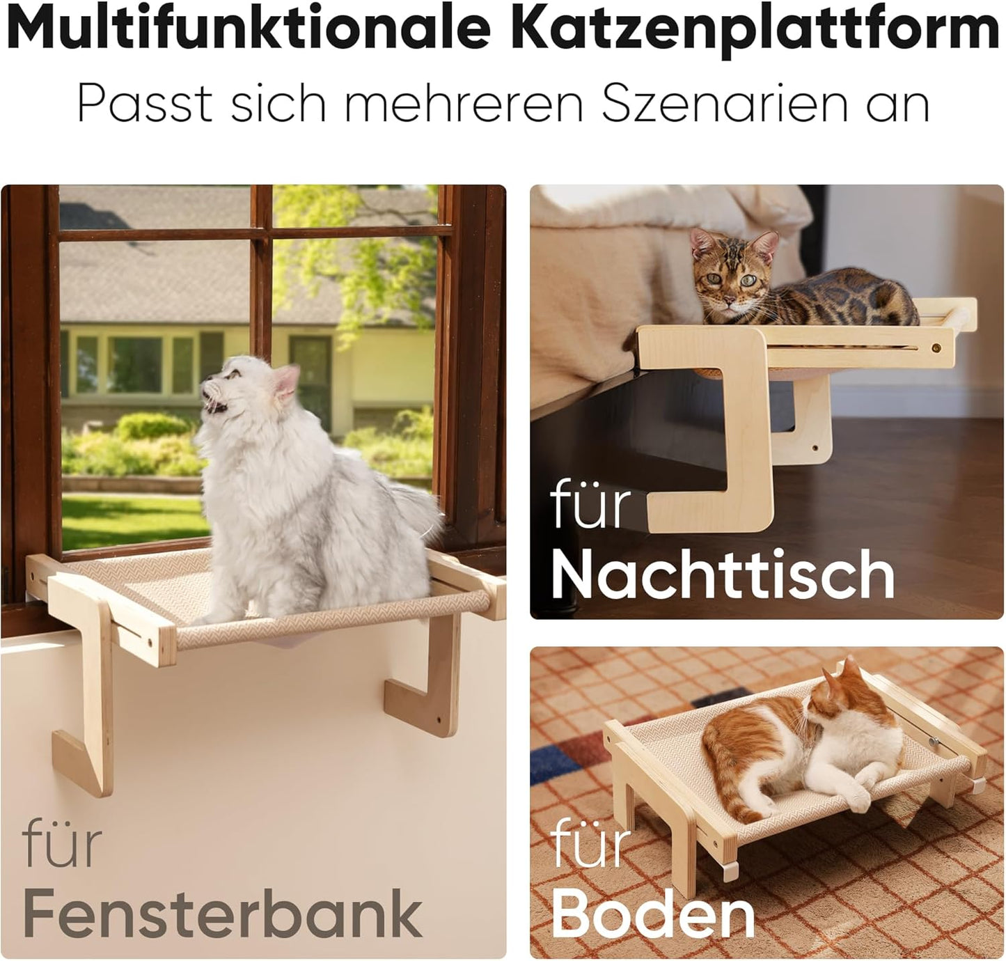 Umbaubare Katzenhängematte, Beige
