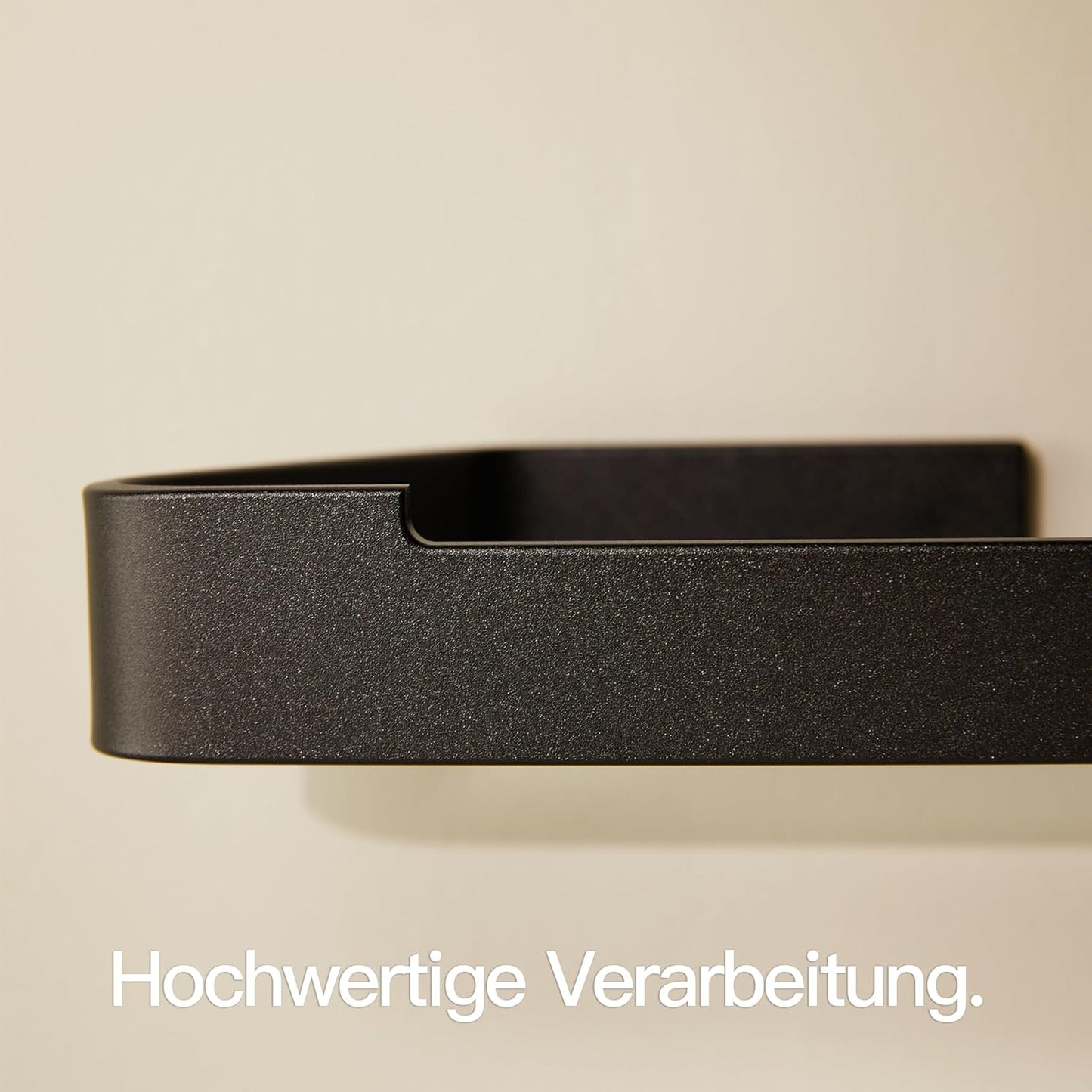 Selbstklebender Toilettenpapierhalter ohne Bohren, Ohne Ablage Matt Schwarz