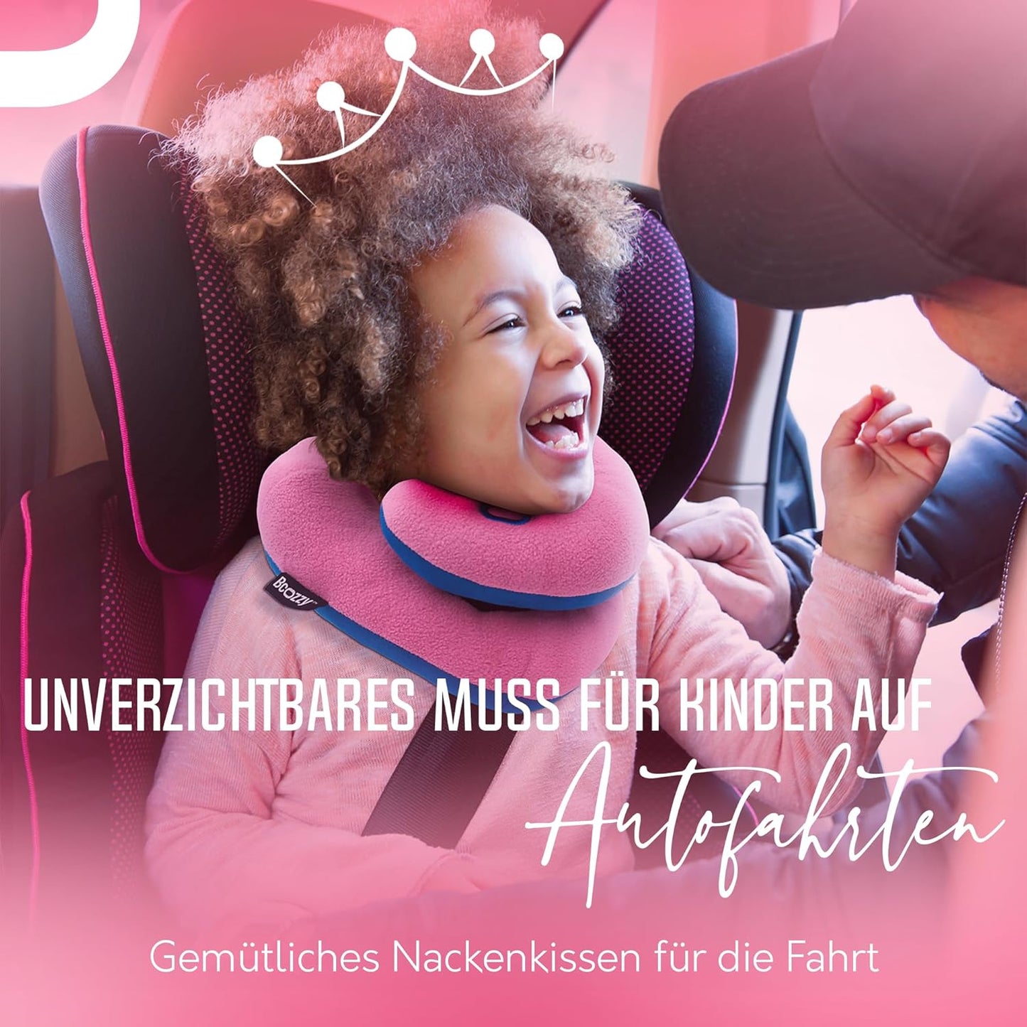 Auto-Nackenkissen für Kinder, Small (Kids 3-7 Y/O) Rosa Rose