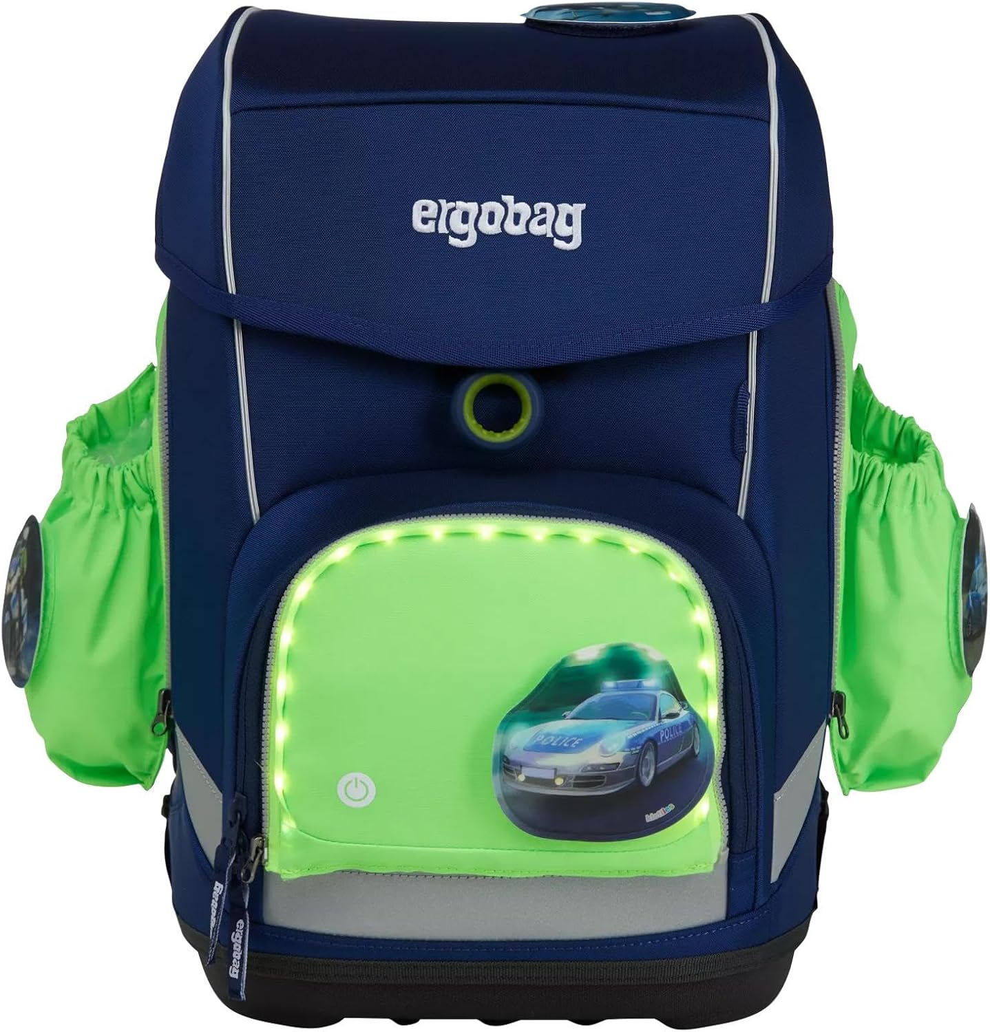 Fluo LED Seitentaschen-Set für Schulranzen, Einheitsgrösse Grün (Verde)