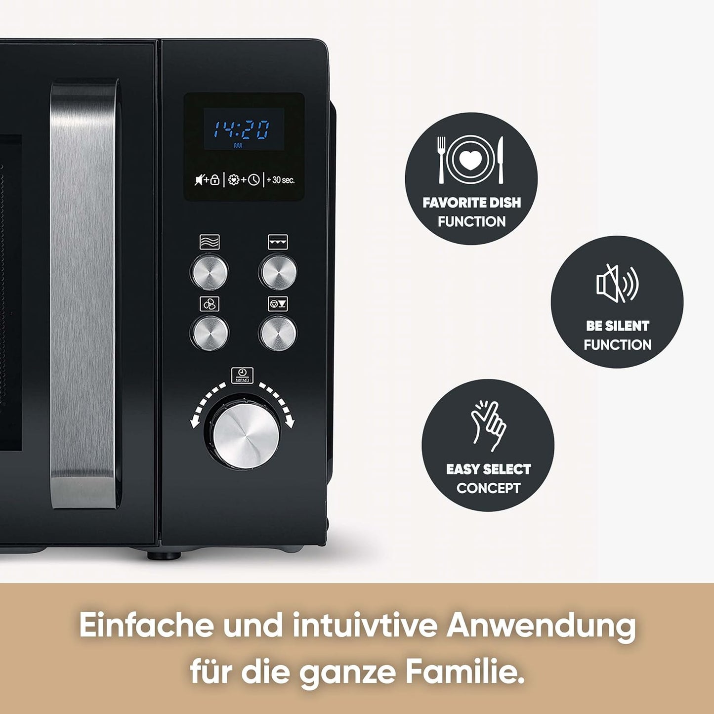 Mikrowelle MW 7752, 25L, Grill- und Heißluftfunktion