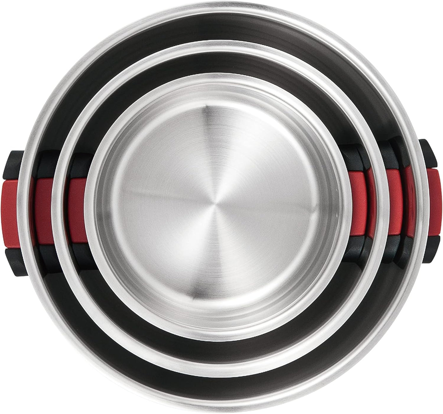 Induktions-Kochtopfset mit Glasdeckel (3-tlg)