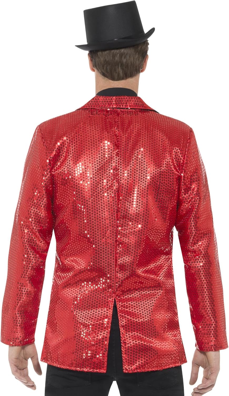 Herren Pailletten Jacke, M Rot