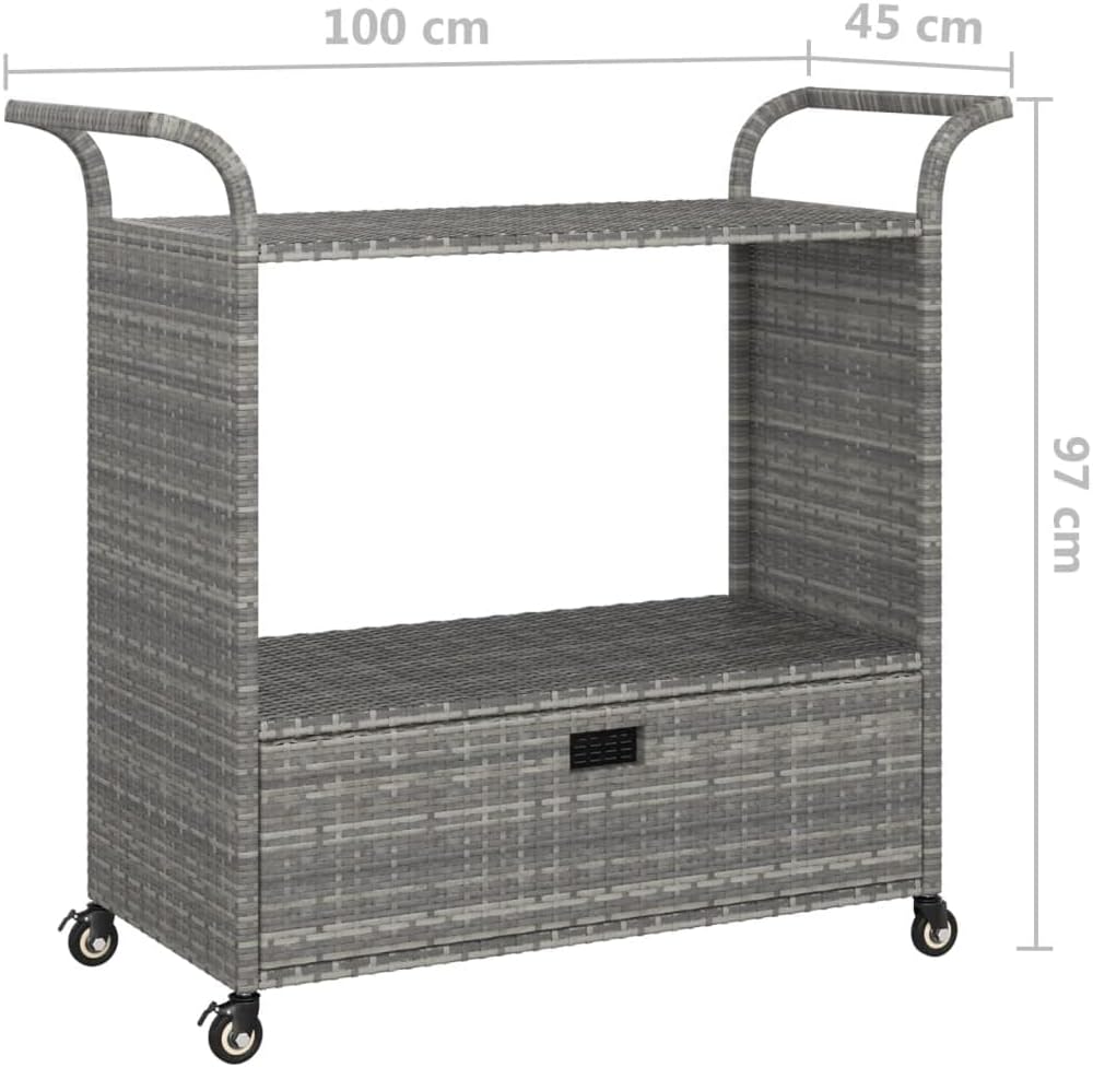 Barwagen mit Schublade, Grau