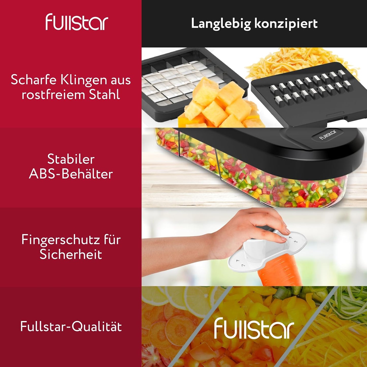 Gemüseschneider, 6-in-1 Kompakt Weiss