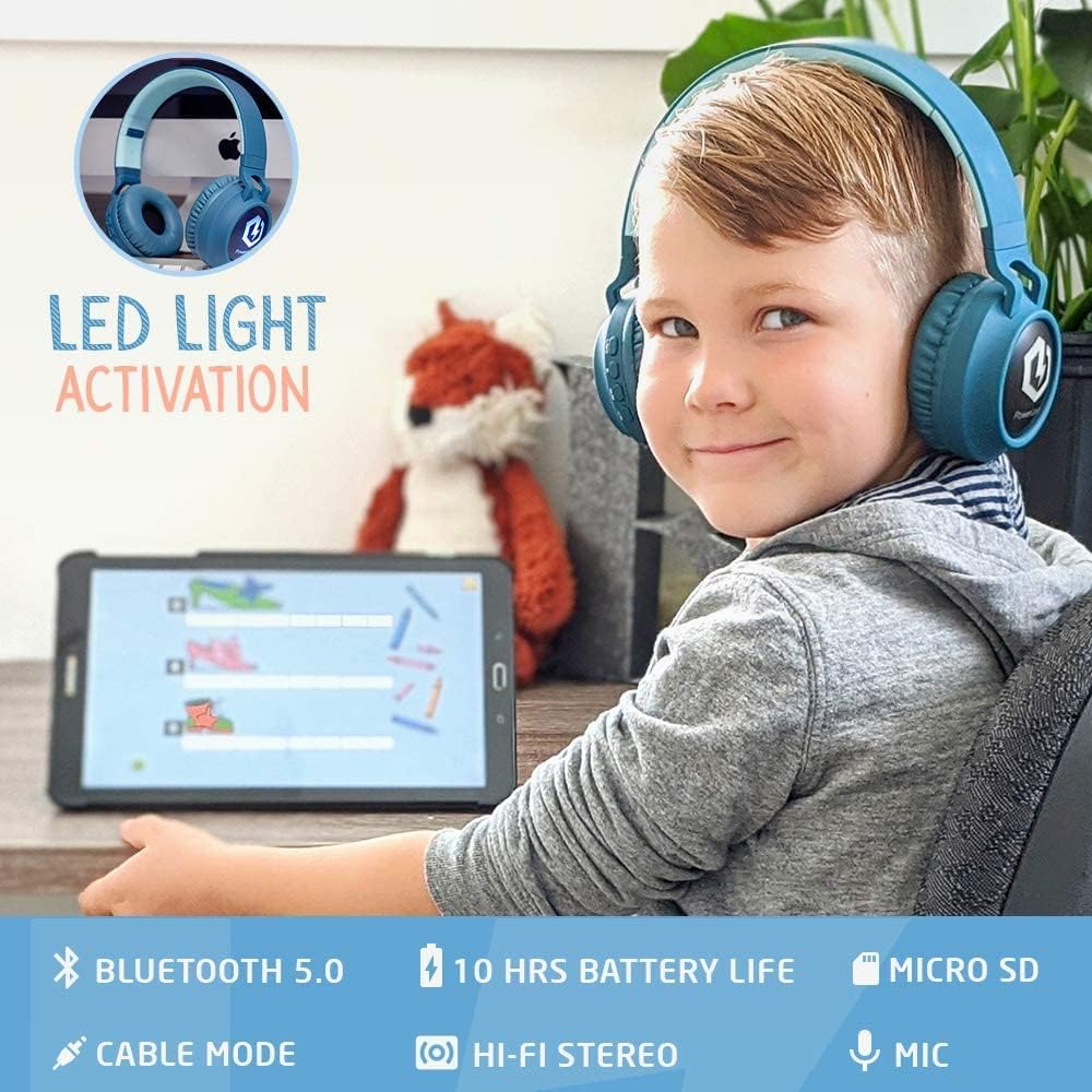 Kinderkopfhörer mit Bluetooth, Blau-N