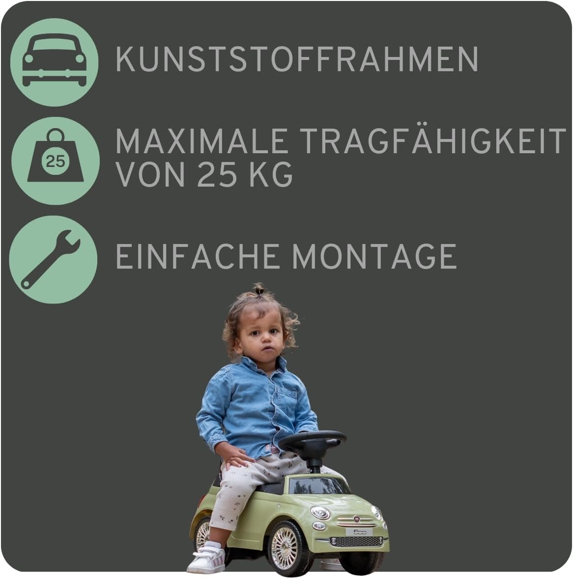 FIAT 500 Rutschauto, grün