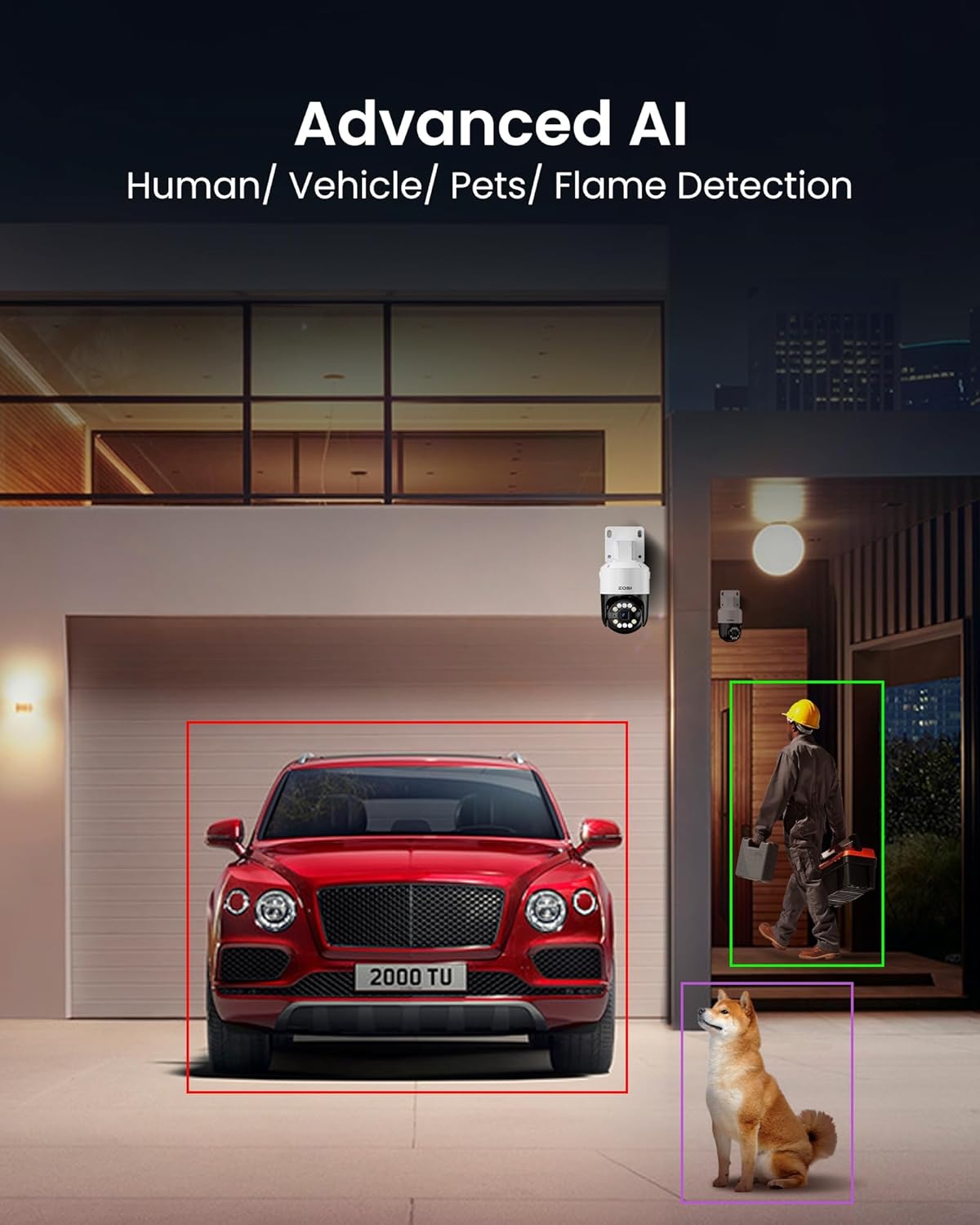 4K Überwachungskamera-Set mit KI-Erkennung, 8MP 4 Dome X 4 Bullet ; Weiss
