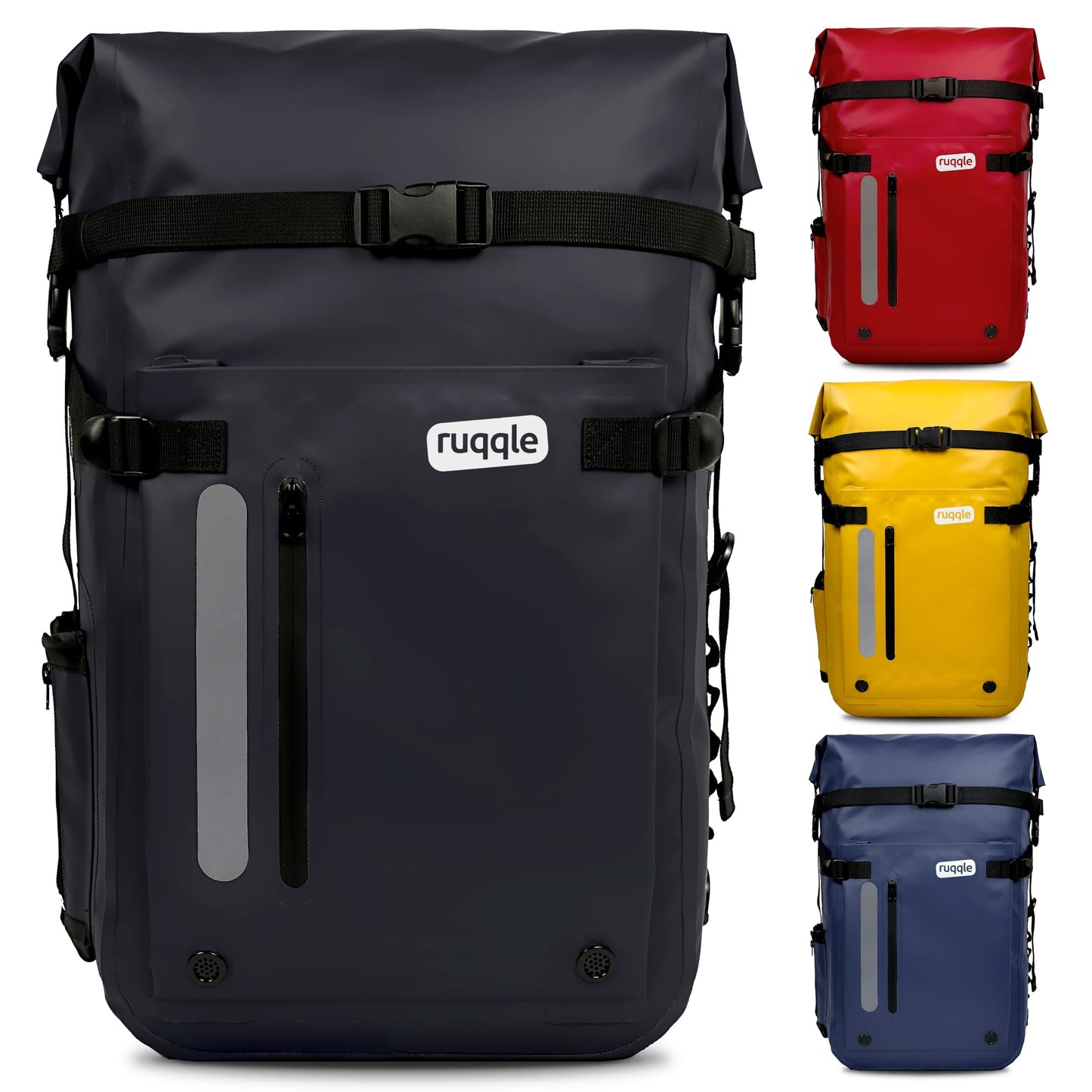 Wasserdichter Rucksack mit Rolltop, 20 Liter, 20 Liter Schwarz