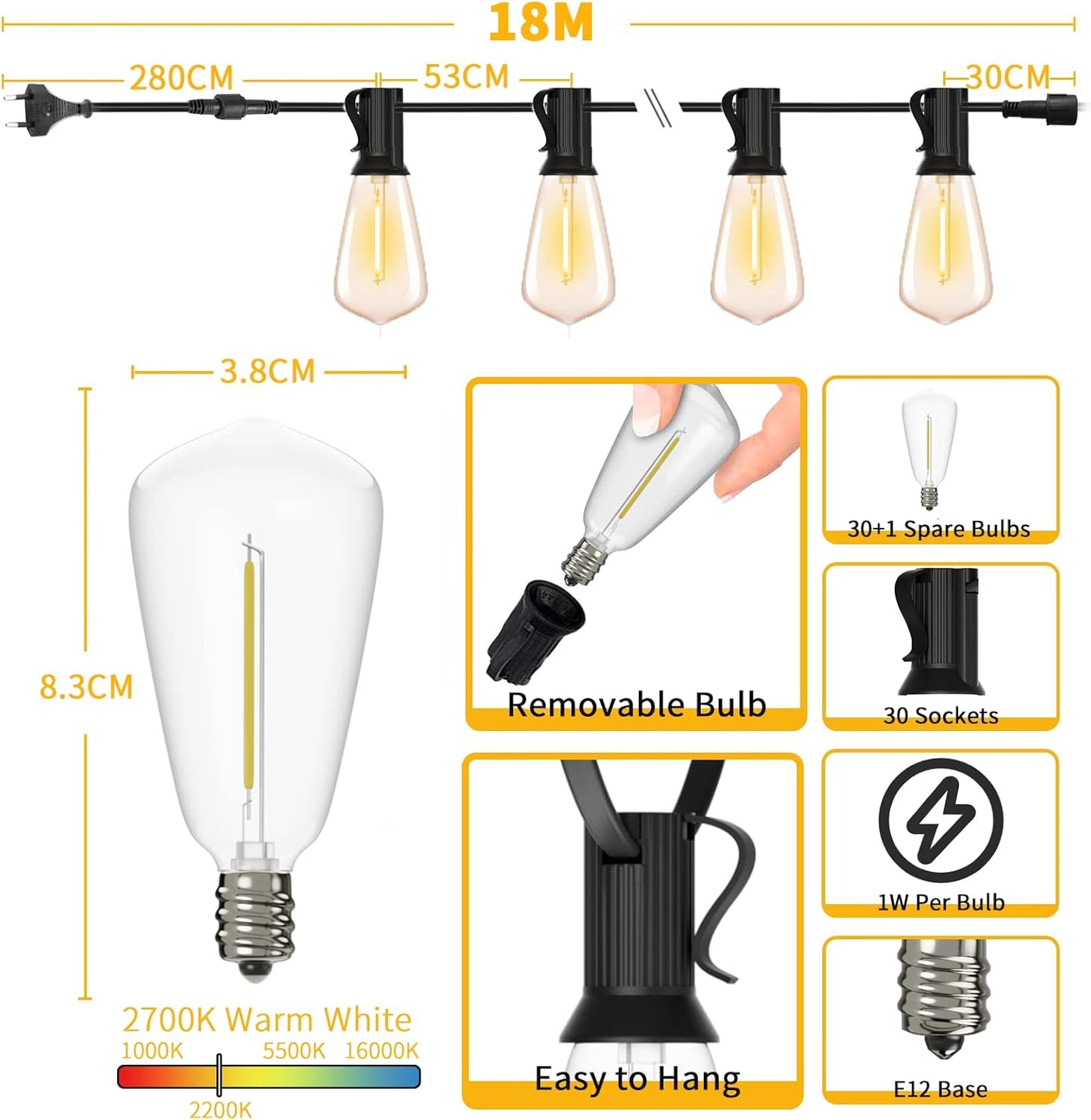 Fairy lights, ST38-18M