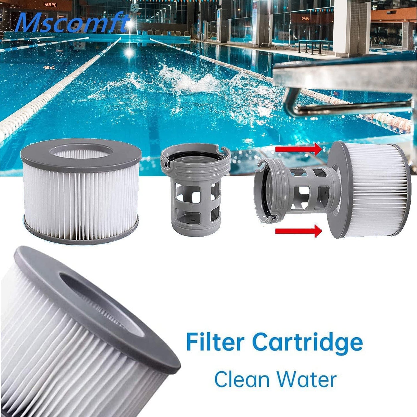 4er-Set Whirlpool Ersatzfilter für aufblasbare Pools, 4pcs