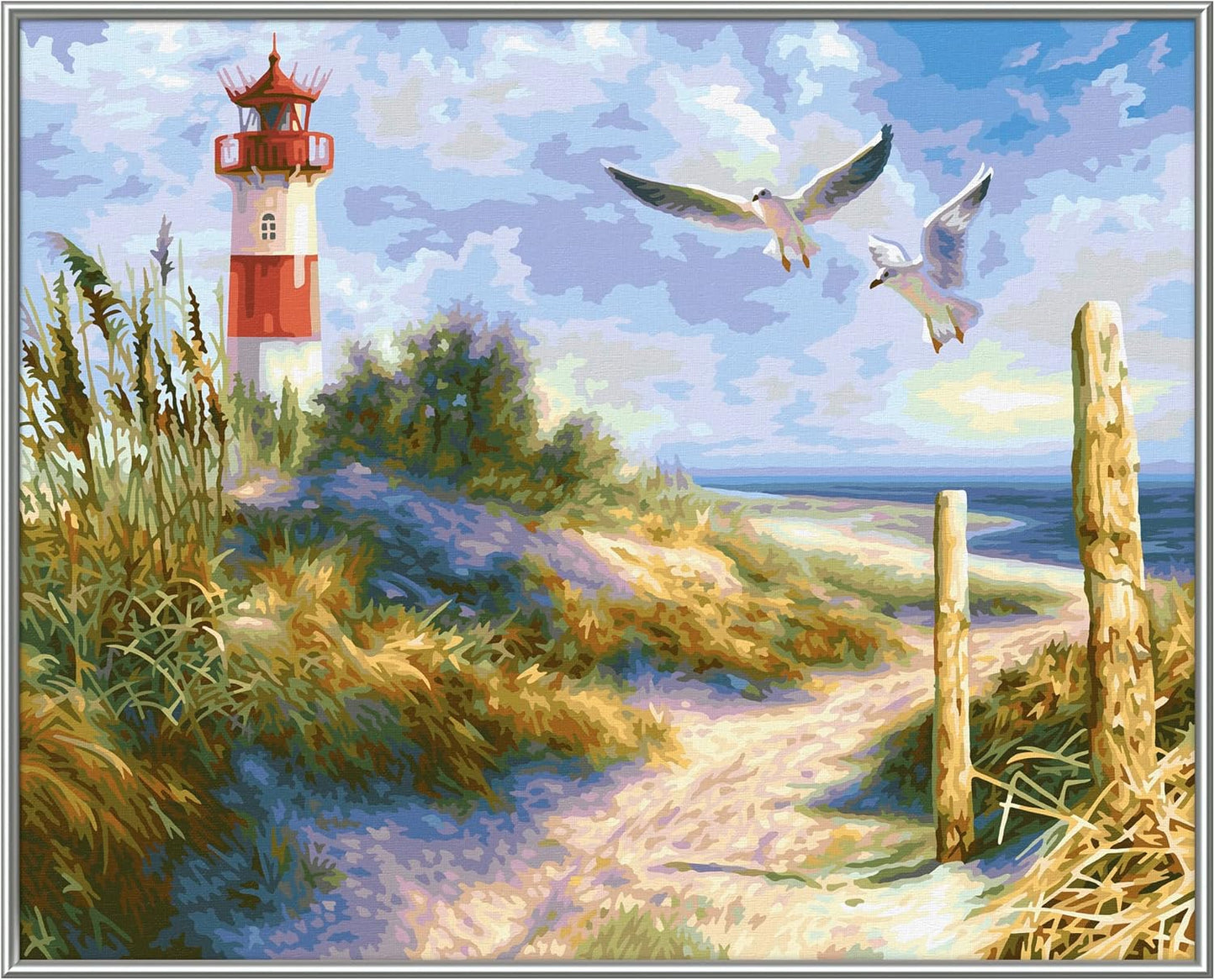 Malen nach Zahlen -  Dünenlandschaft mit Leuchtturm
