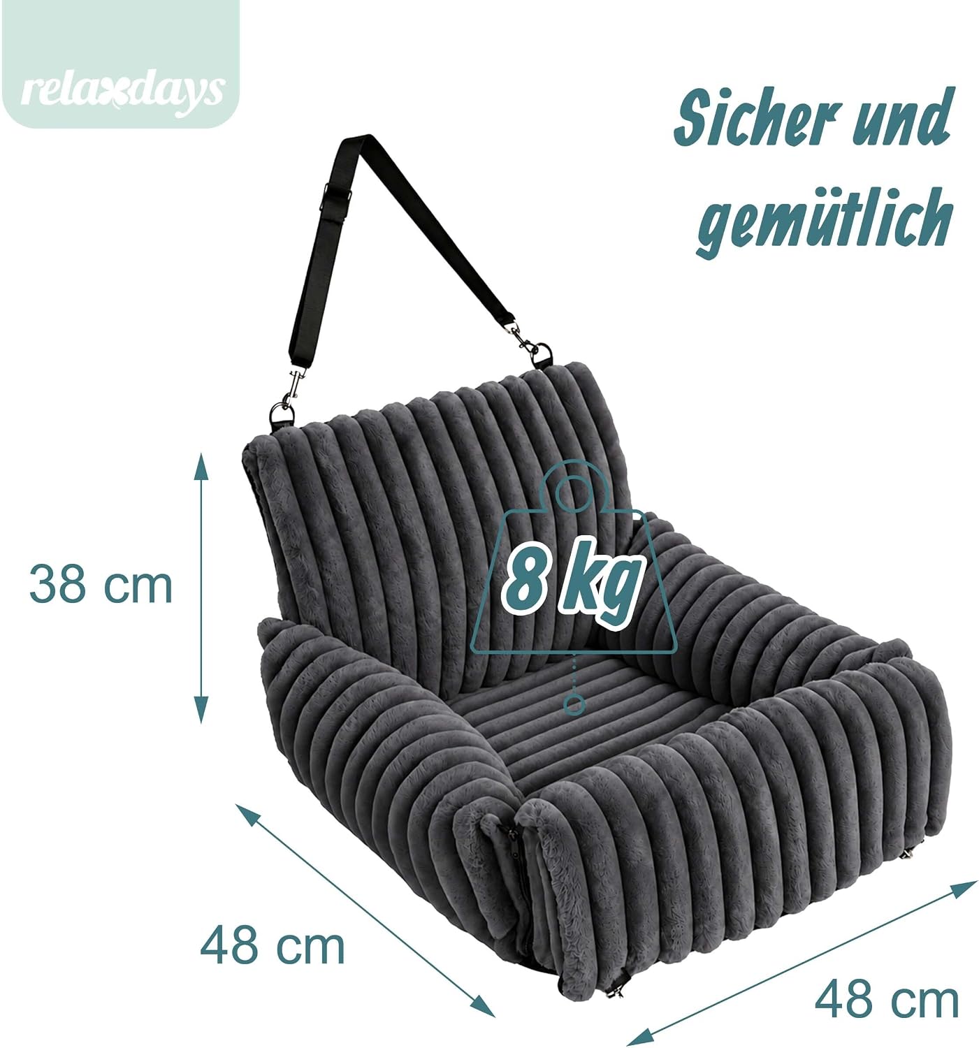 Hundeautositz, grau