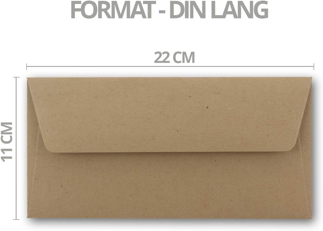 Kraftpapierumschläge, 02 DIN Lang-Umschläge-Haftklebung|150 Umschläge