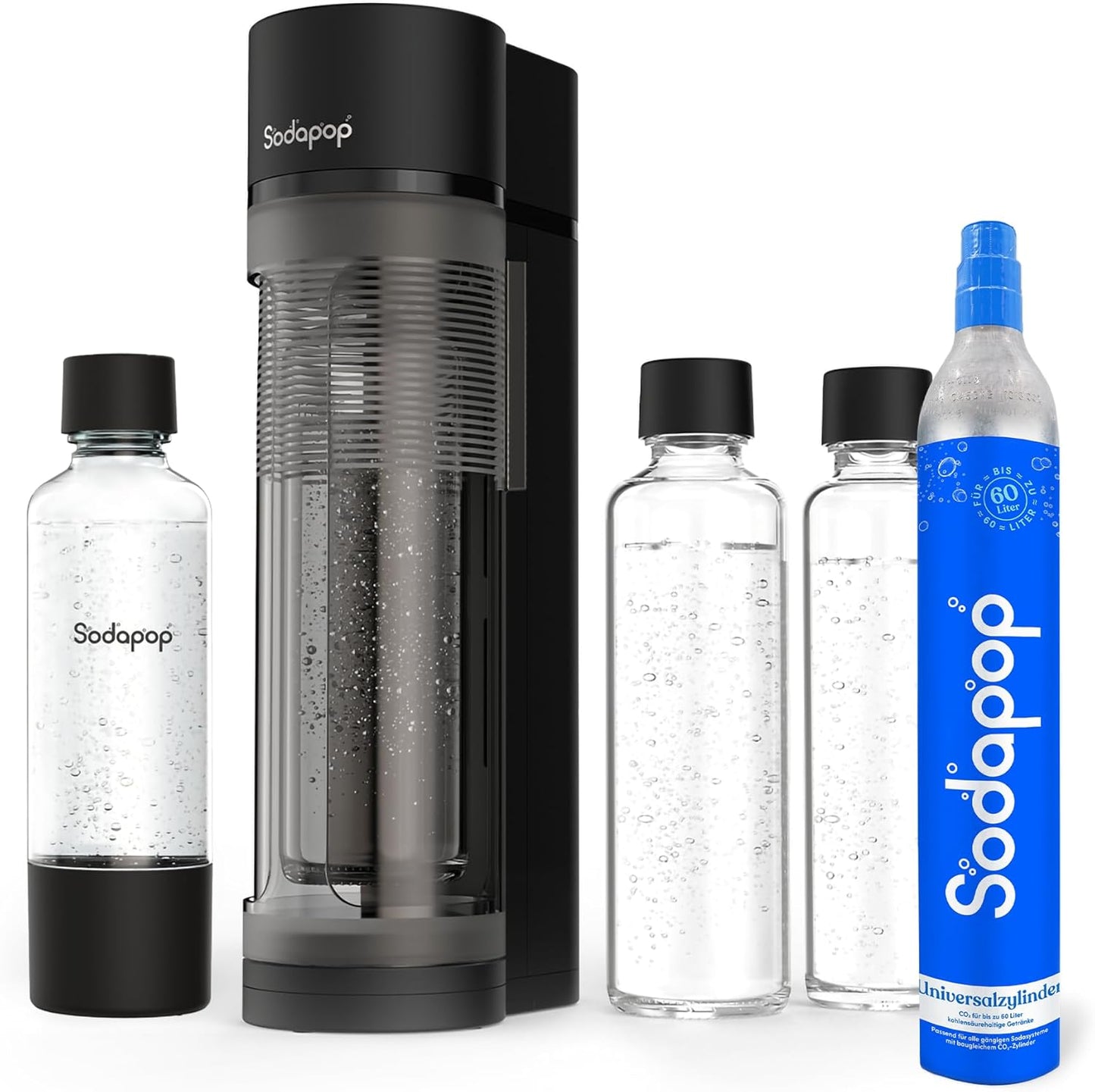 Logan Wassersprudler Starterset mit Glas- und PET-Flaschen, Logan + 2x Glasflaschen + 1x PET Flaschen