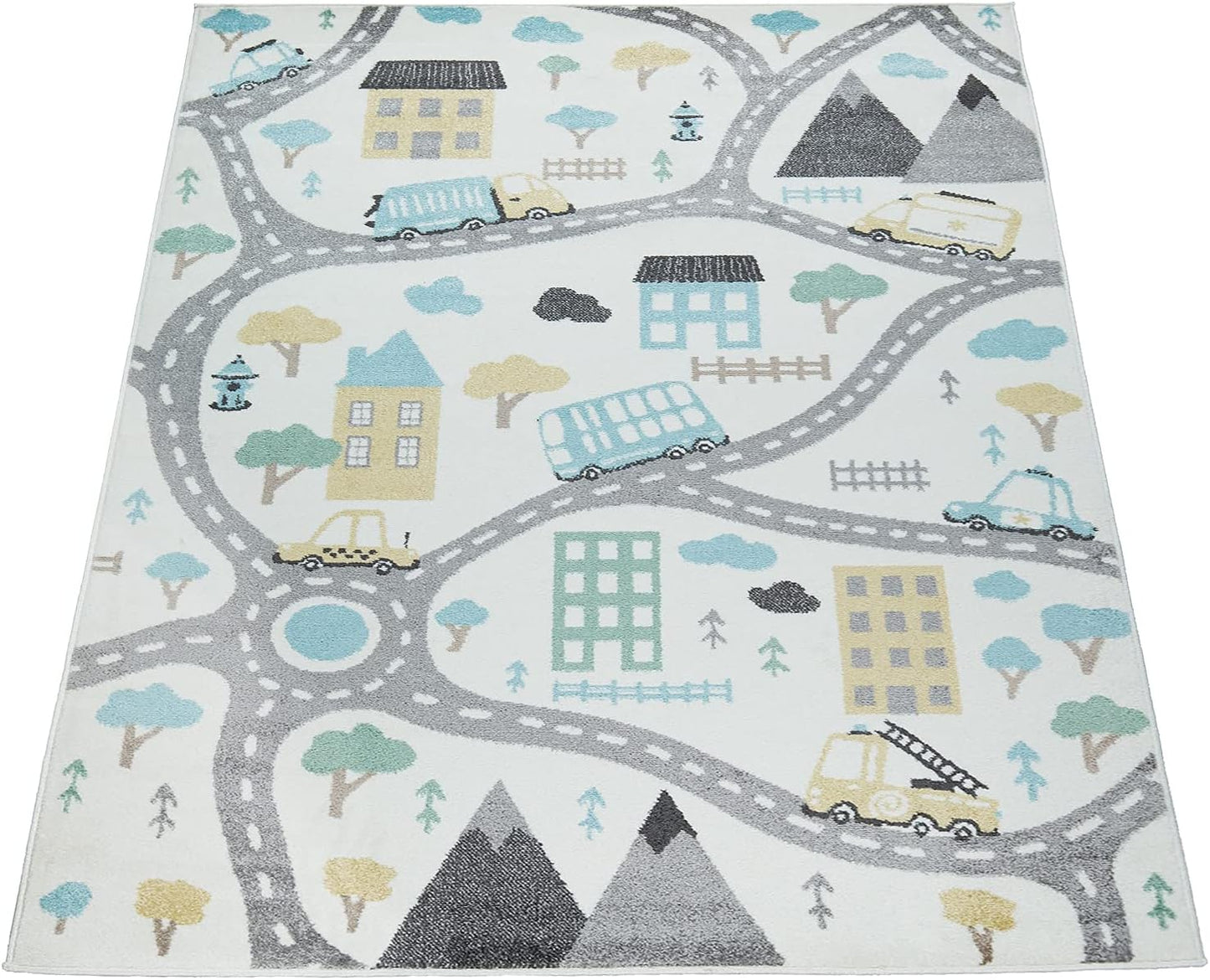 Kinderzimmer-Spielteppich mit Strassenmotiv (80x150 cm), 80 x 150 cm (Läufer) Beige