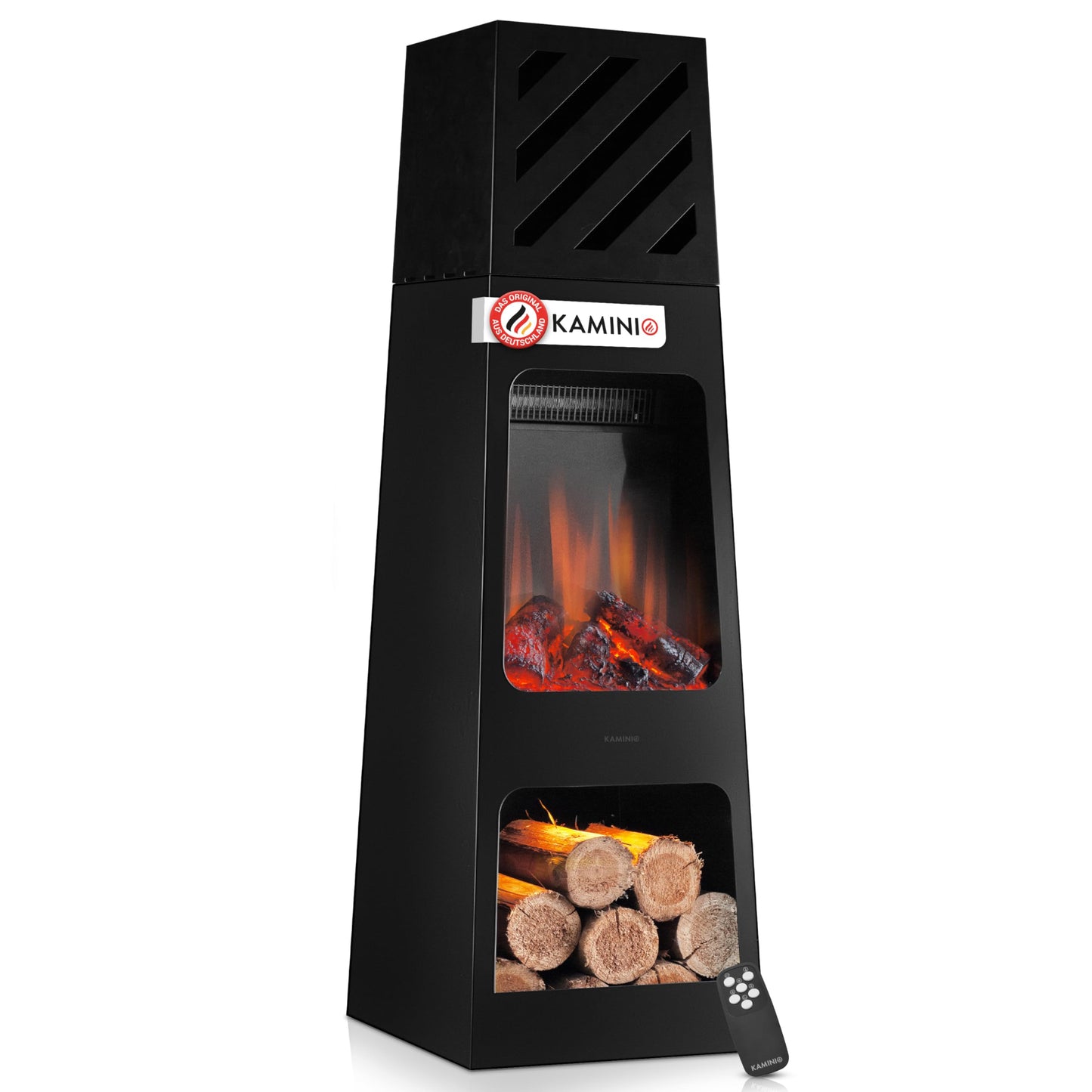Elektrischer Terrassenofen mit Heizung und 3D-Flammeneffekt, XL