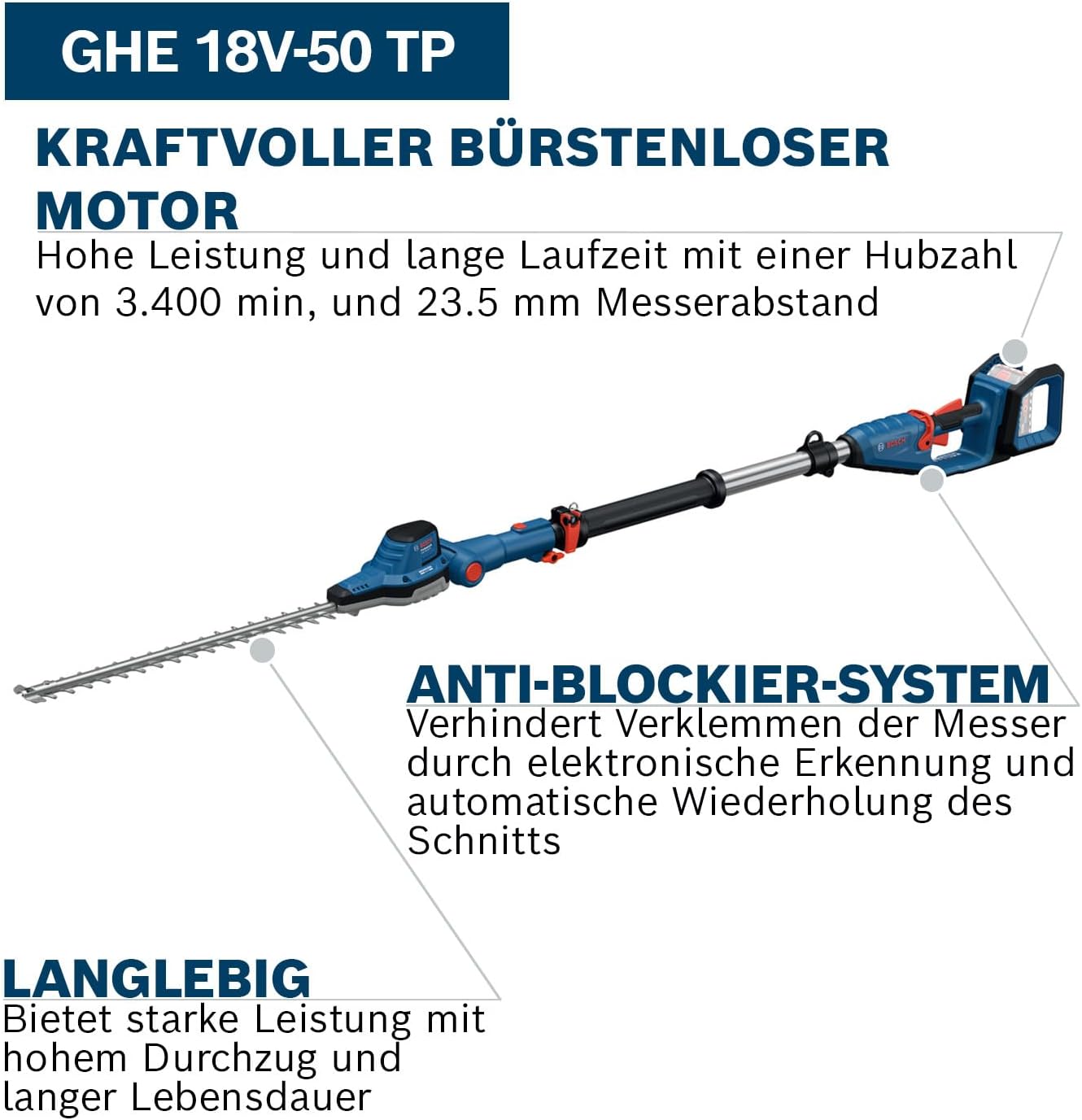 Teleskop-Heckenschere GHE 18V-50 TP